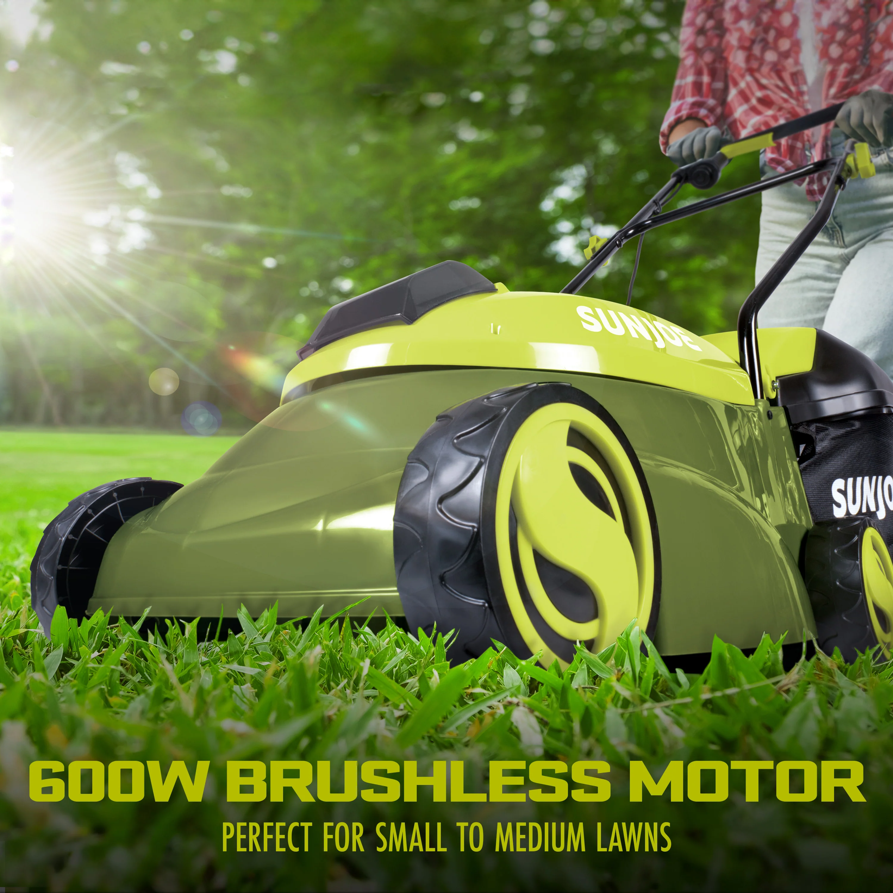 Sun Joe 28-Volt Cordless Walk-Behind Push Lawn Mower | 14-inch | 5.0-Ah Battery | 3-Position Height Adjustment - Image 4