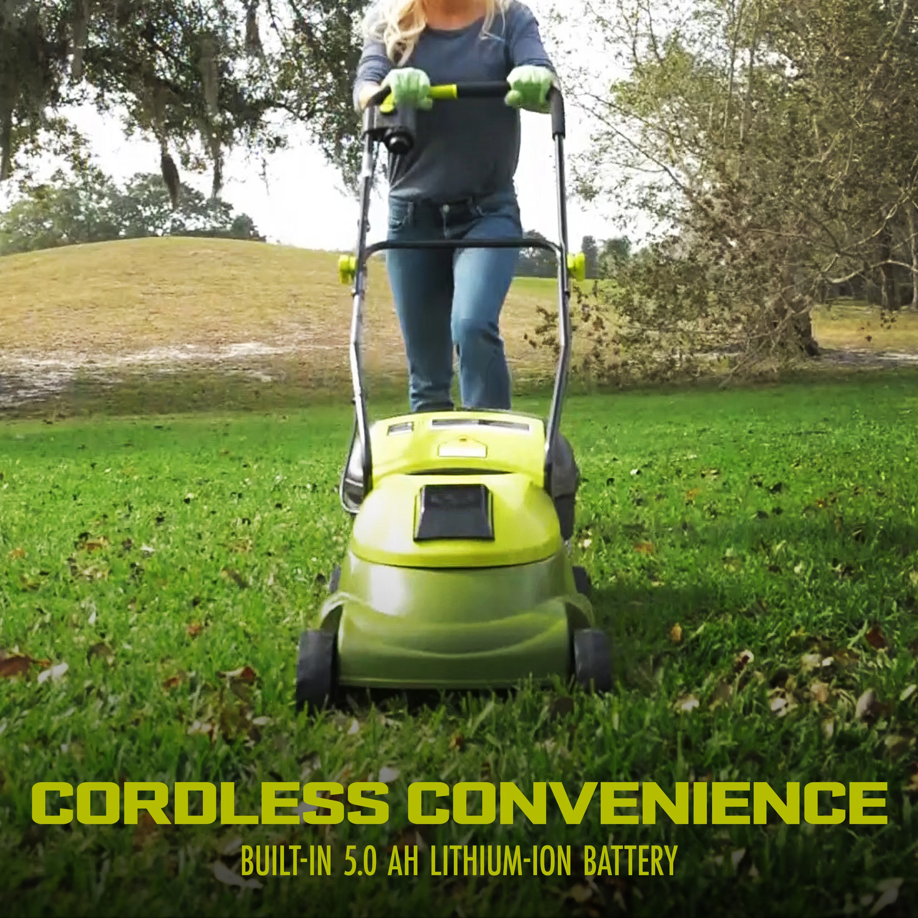 Sun Joe 28-Volt Cordless Walk-Behind Push Lawn Mower | 14-inch | 5.0-Ah Battery | 3-Position Height Adjustment - Image 5