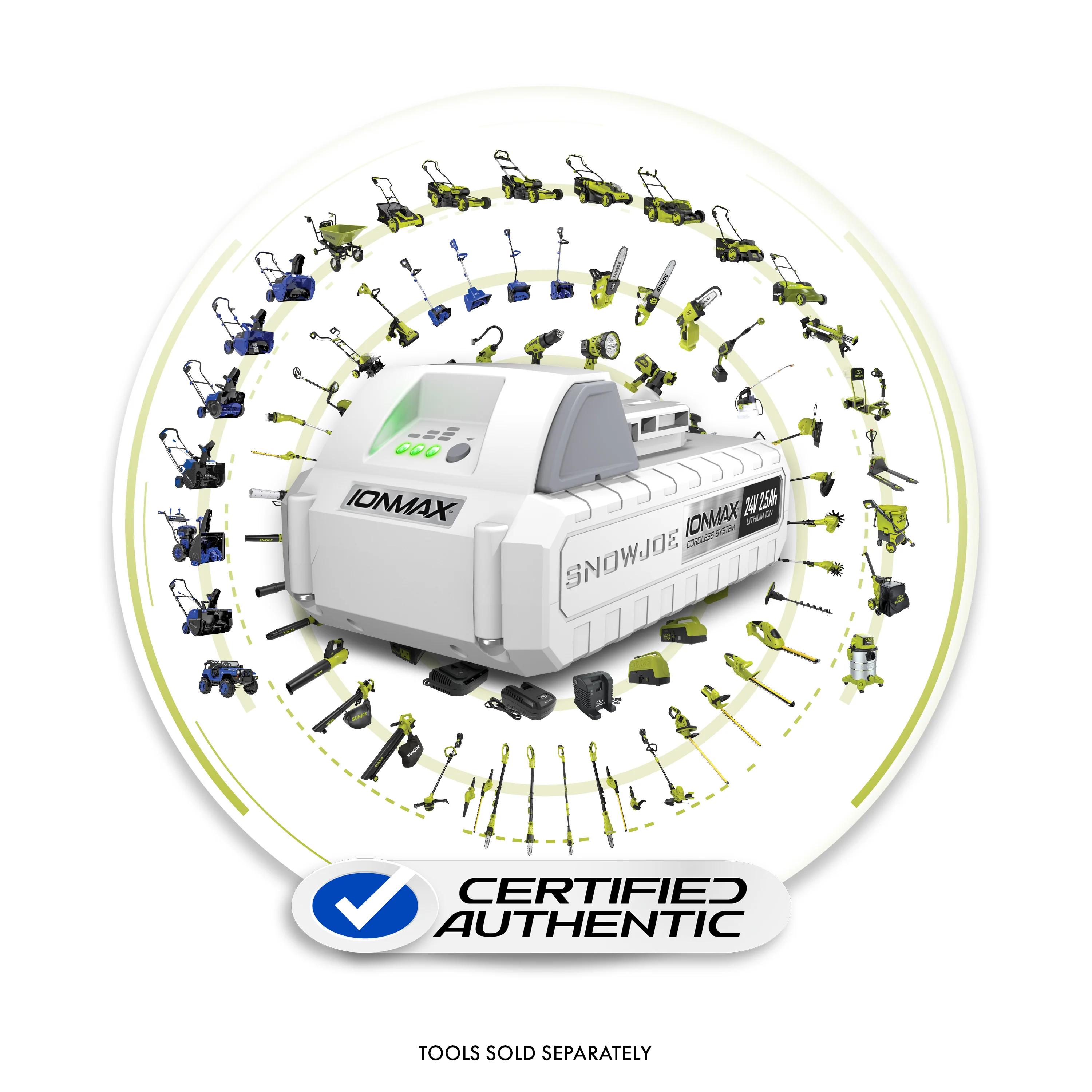 Snow Joe CERTIFIED AUTHENTIC IONMAX 24-Volt* 2.5-Ah Lithium-ION Battery | Universal JOE Brands (Sun Joe, Auto Joe, Snow Joe, Power Joe) IONMAX Devices | Battery Management System | 3-Stage LED Display - Image 2