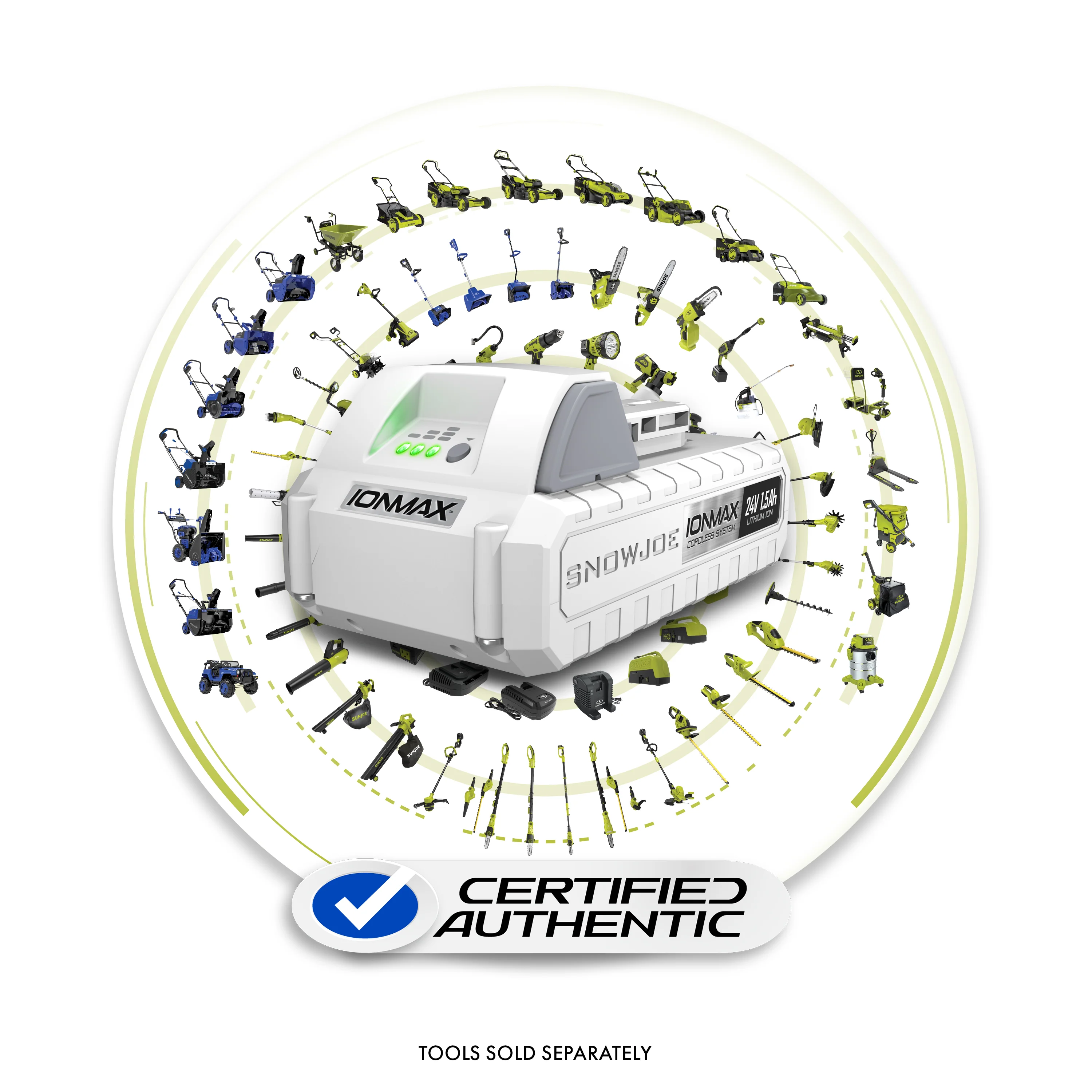 Snow Joe CERTIFIED AUTHENTIC IONMAX 24-Volt* 1.5-Ah Lithium-ION Battery | Universal JOE Brands (Sun Joe, Auto Joe, Snow Joe, Power Joe) IONMAX Devices | Battery Management System | 3-Stage LED Display - Image 2