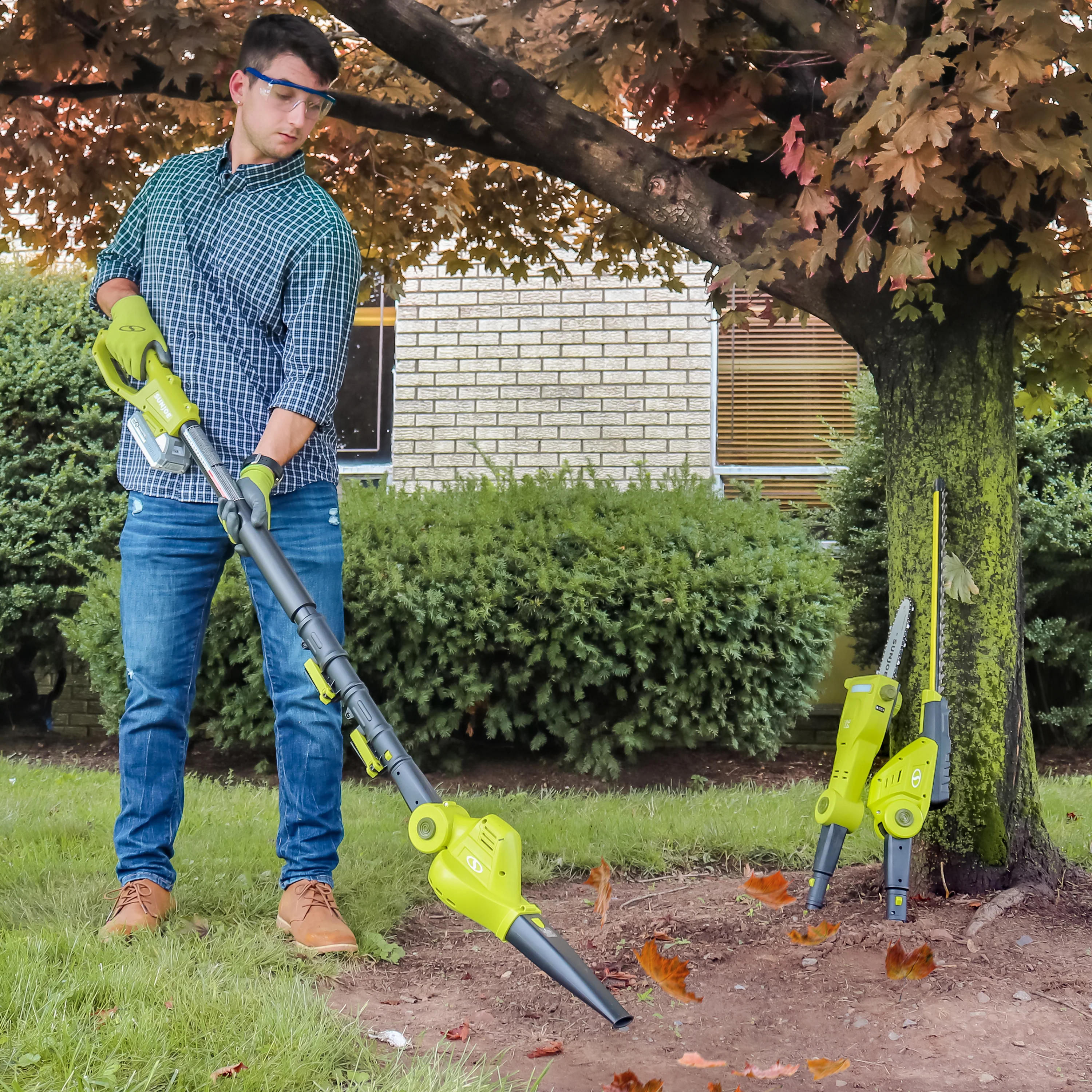 Sun Joe 24V-GTS4004-XT 24-Volt* 3-in-1 Cordless Yard Care Solution | Hedge Trimmer | Pole Saw | Leaf Blower | W/ 2 x 2.0-Ah Batteries + Dual Port Charger - Image 9
