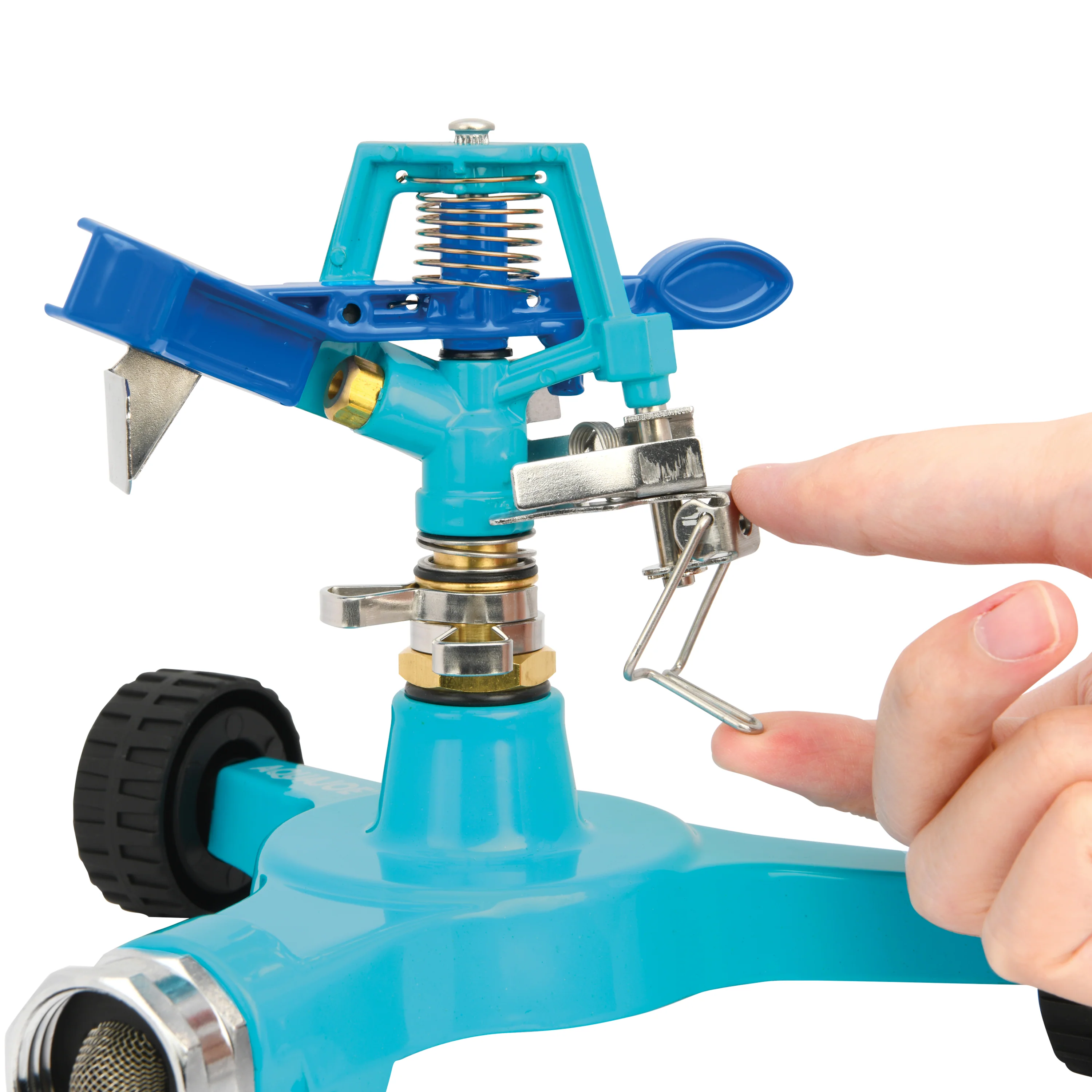 Aqua Joe Indestructible Zinc Impulse 360° Sprinkler | Customizable Coverage | 6'' Wheel Base | 1390 sq ft Max Coverage - Image 6