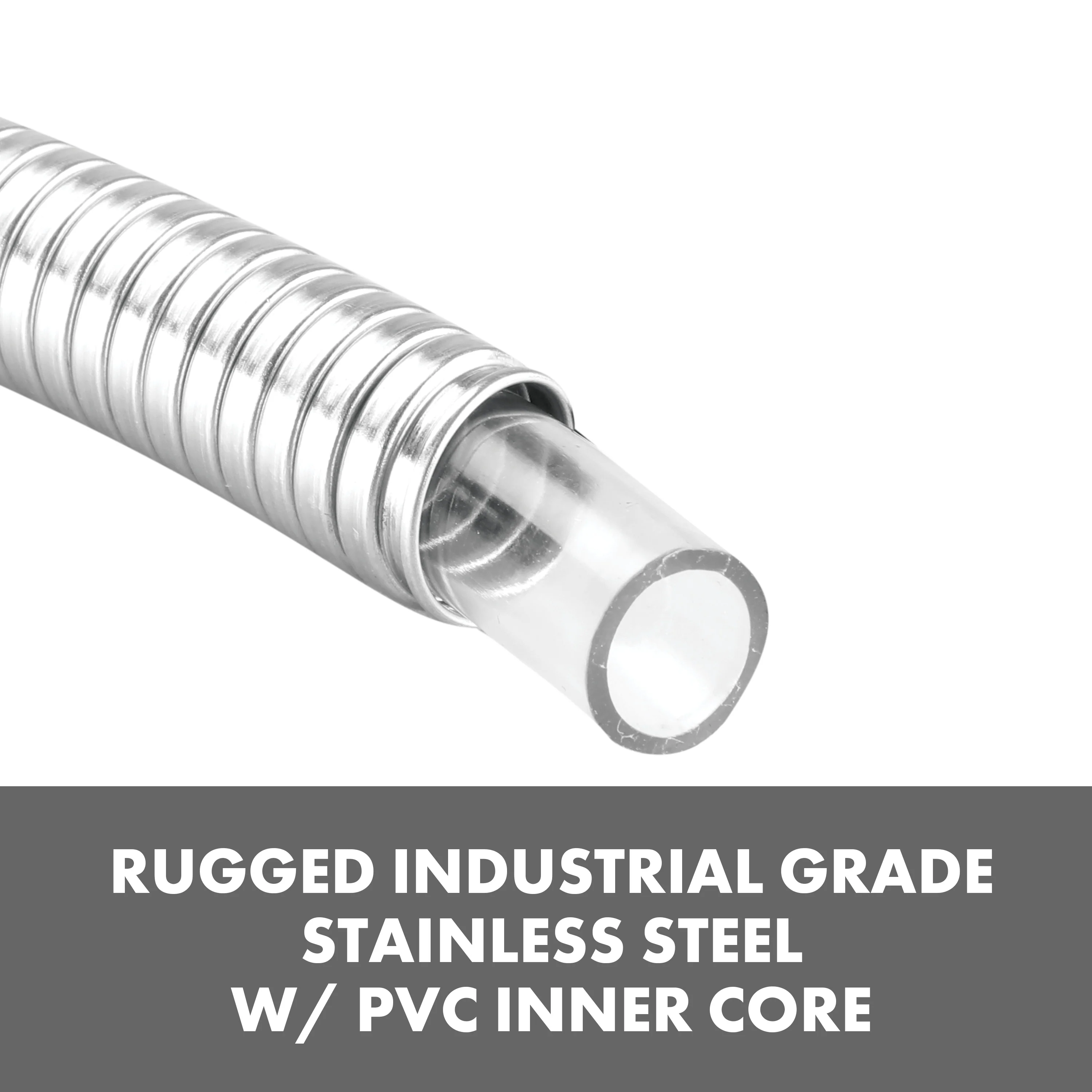 Aqua Joe Heavy-Duty Puncture Proof Metal Garden Hose | 50-Foot | 304-Stainless Steel | Spiral Constructed | 1/2-Inch Diameter - Image 5