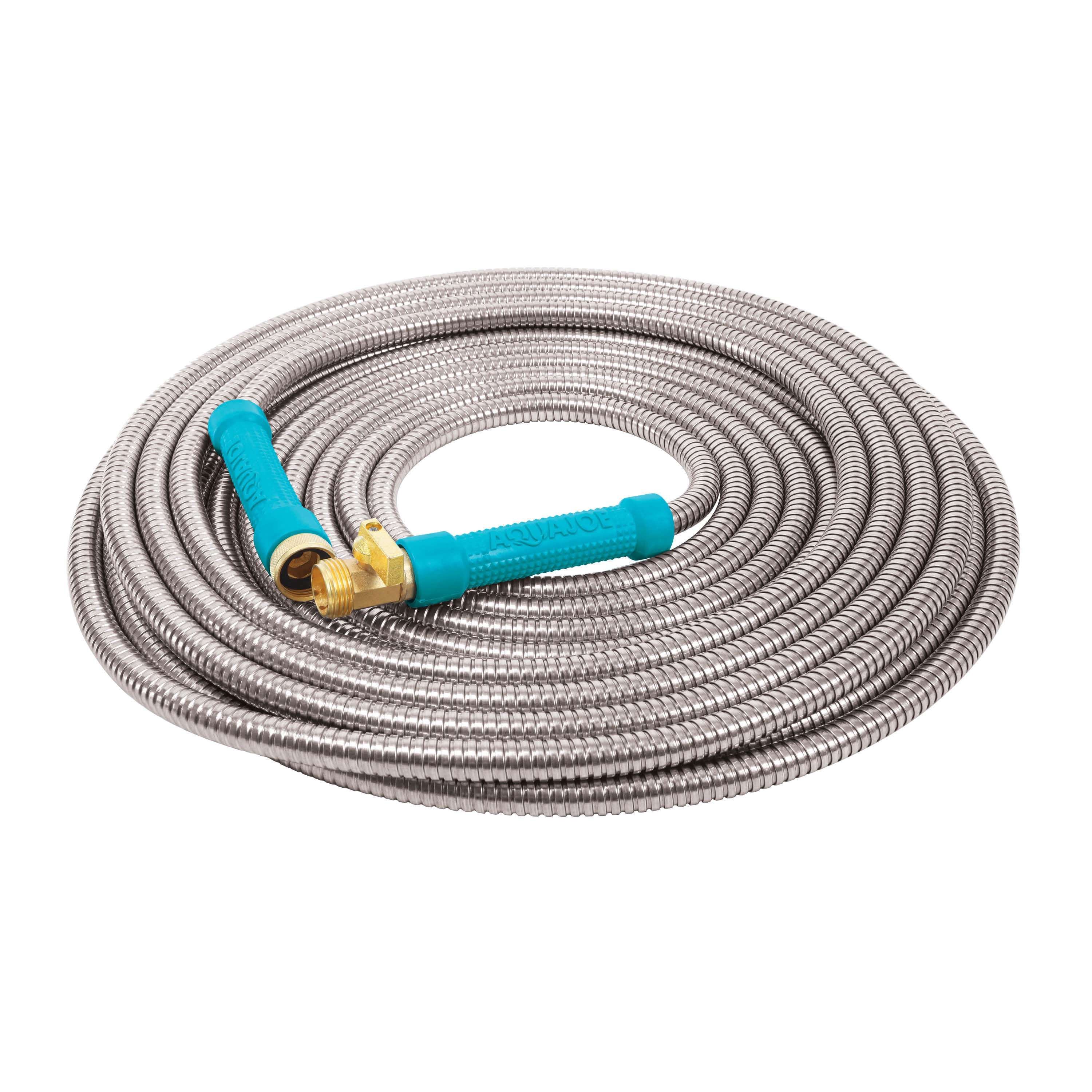 Aqua Joe AJSGH50-MAX Heavy-Duty Puncture Proof Garden Hose | 50-Foot | 1/2-Inch | w/ Brass Fitting & On/Off Valve | Spiral Constructed 304-Stainless Steel Metal - Image 23
