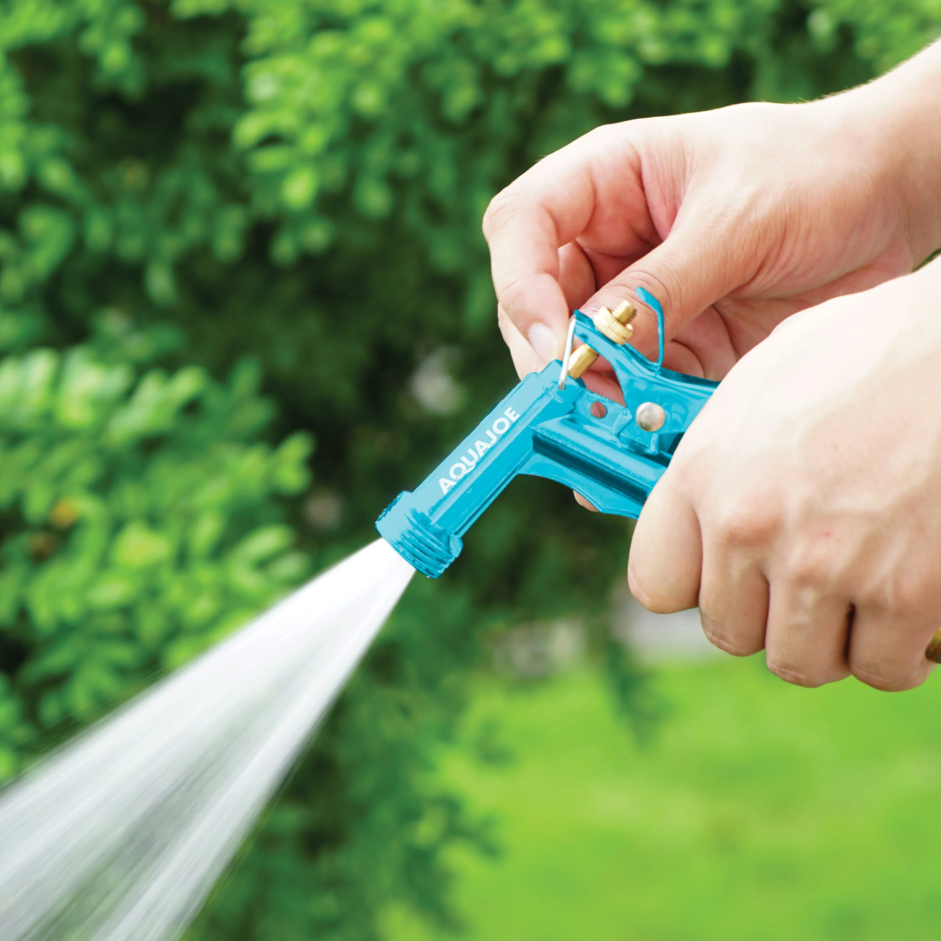 Aqua Joe Pistol Grip Hose Nozzle Bundle | Includes 50ft Fiberjacket Hose + 2-Pack Full Metal Hose Nozzles - Image 6