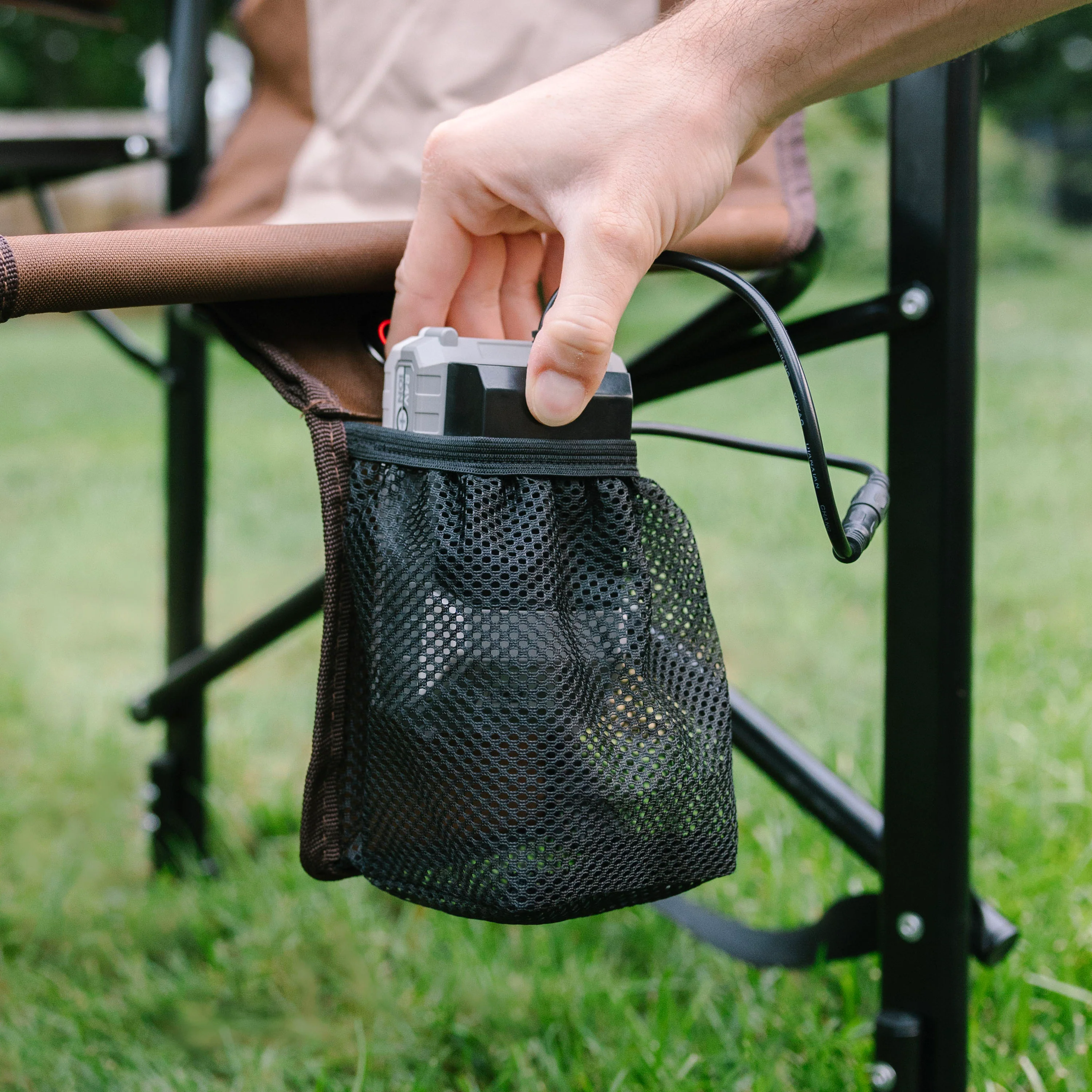 Bliss Hammocks 24-Volt Heated Directors Seat | 21-in Wide | 3 Temp Settings | 2.0-Ah Battery + Charger (Brown) - Image 12