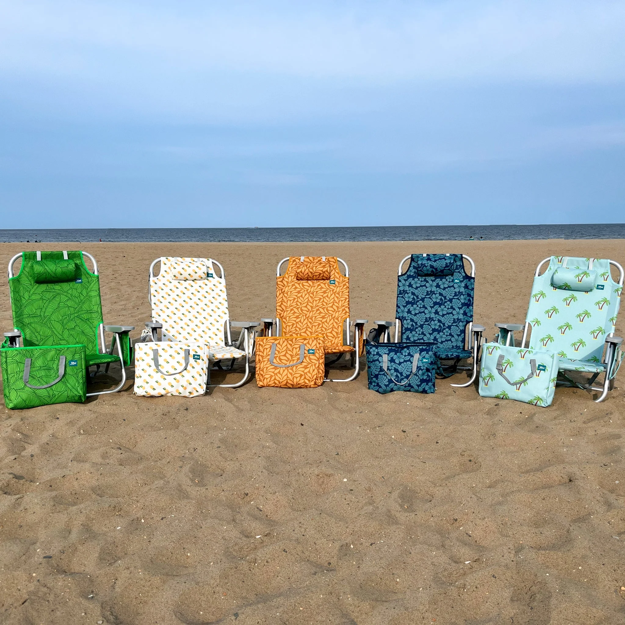 Bliss Hammocks Backpack Aluminum Beach Chair W/ Side Pocket & Detachable Cooler Bag | 5 Reclining Positions | 275 Lb. Capacity (Blue Flower) - Image 16