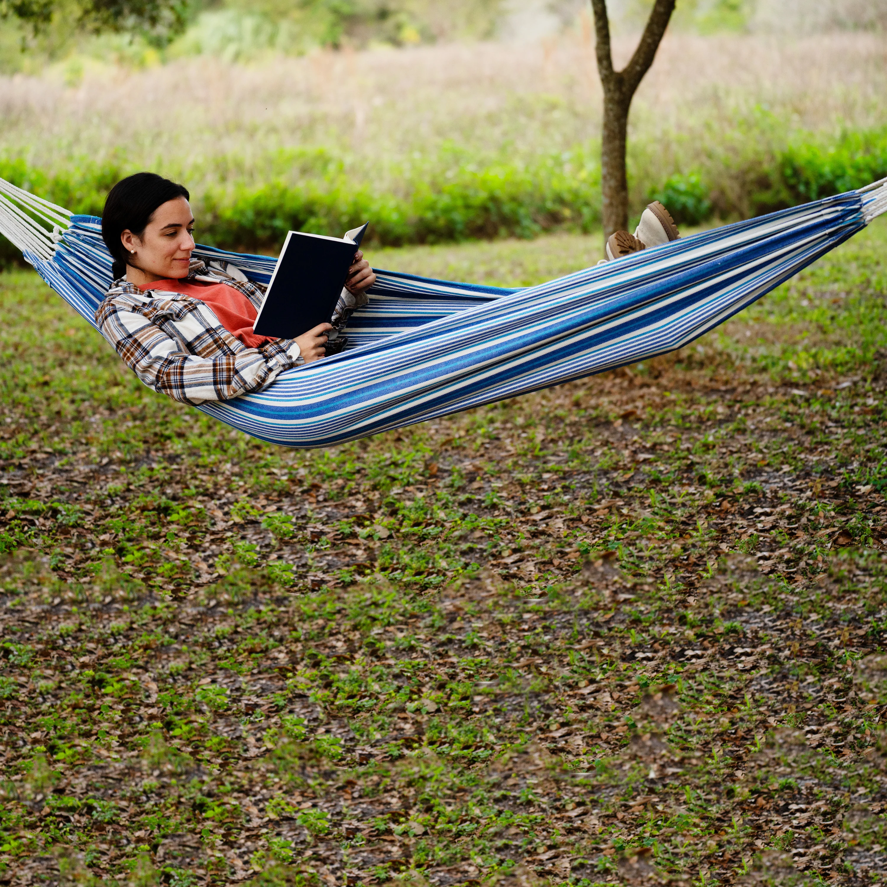 Bliss Hammocks BH-400-SC Hammock in a Bag w/ Rope loops & Hanging Hardware | 40-in. Wide | 220 Lb. Capacity (Cloth Stripe) - Image 9