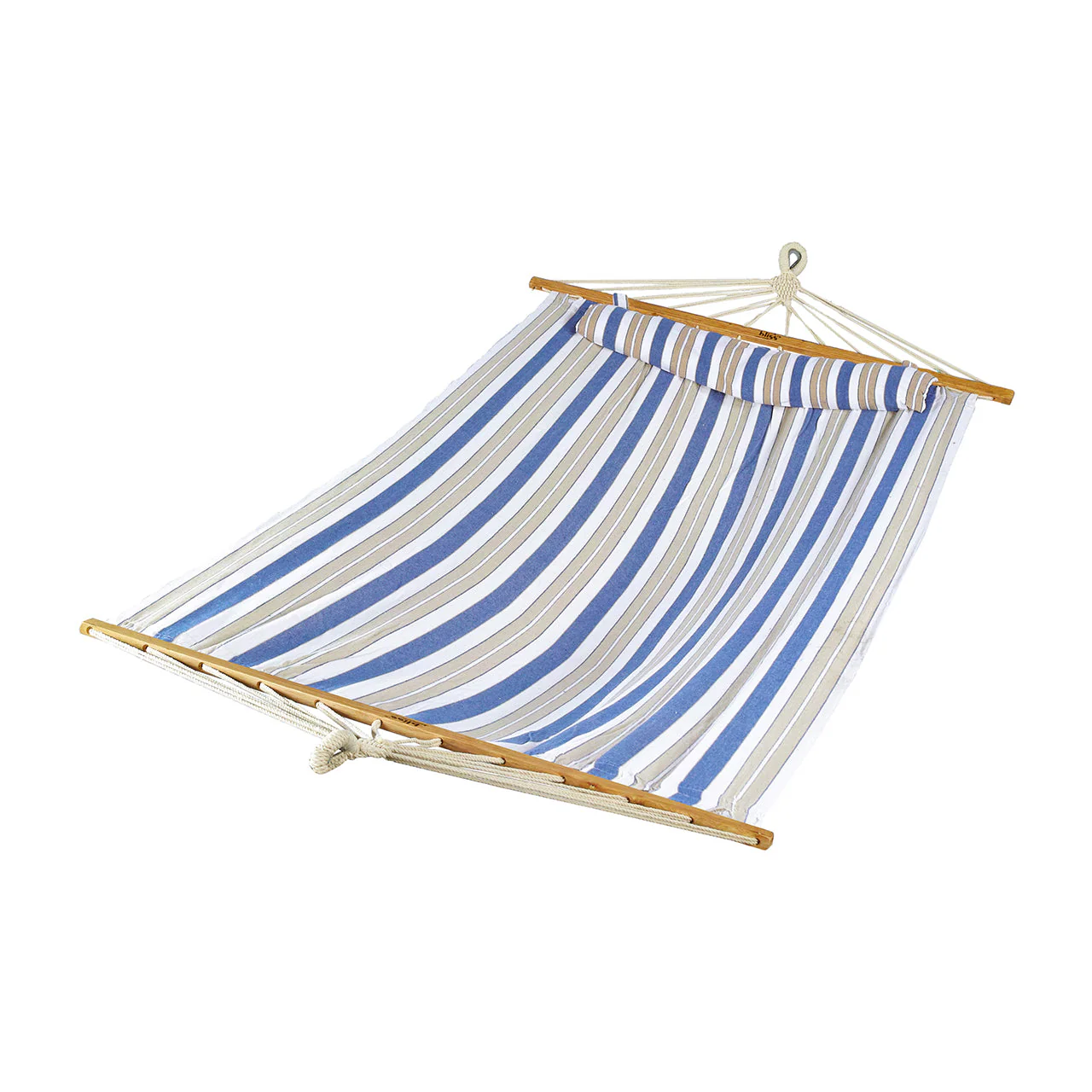 Bliss Hammocks BH-404H Caribbean Hammock w/ Pillow & Hanging Hardware | 48-in. Wide | 265 Lb. Capacity (Nautical Stripe)
