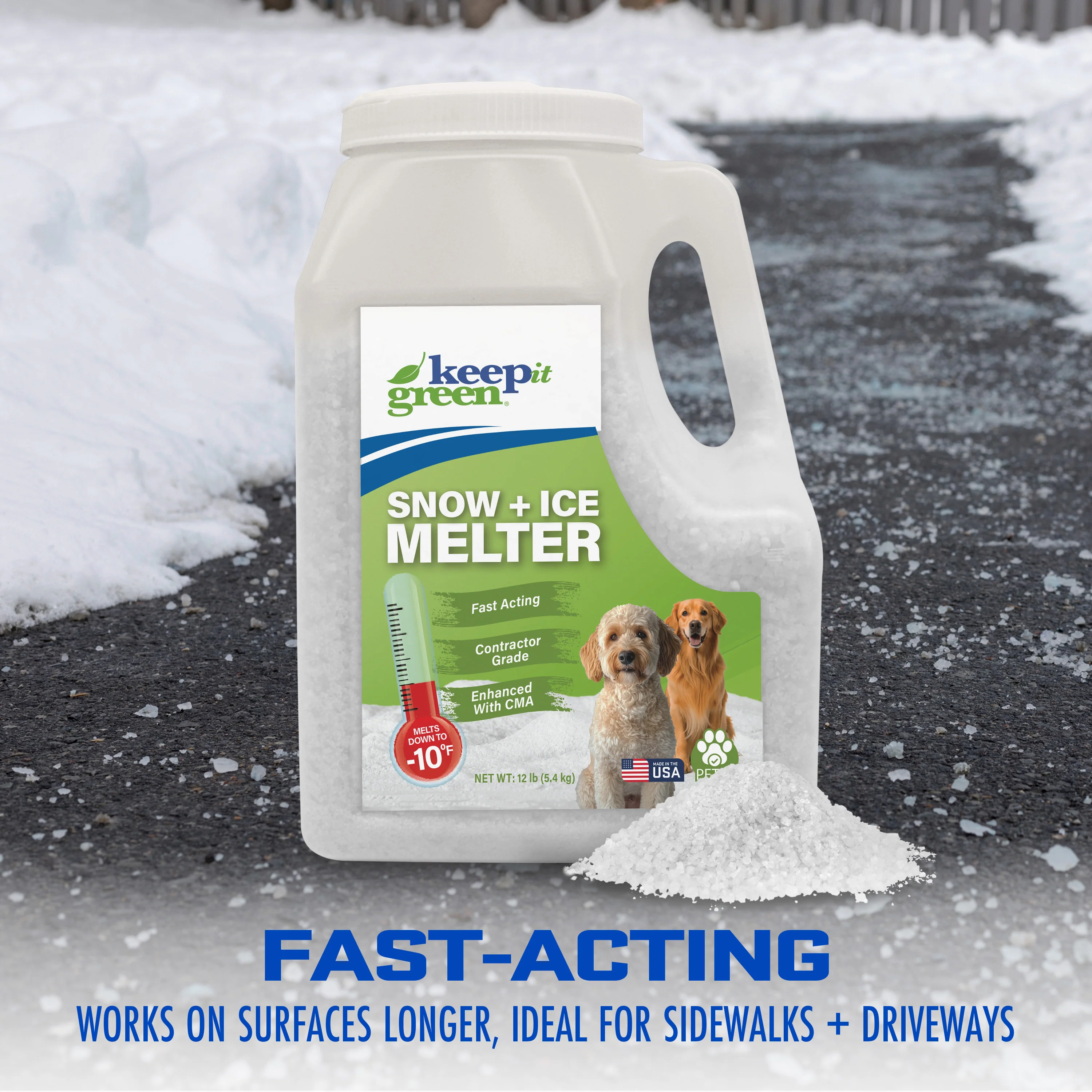Snow Joe Keep it Green Pet-Safer Ice and Snow Melt and Deicer | 12-Lb. Bag | Melts Down To -10°F - Image 3