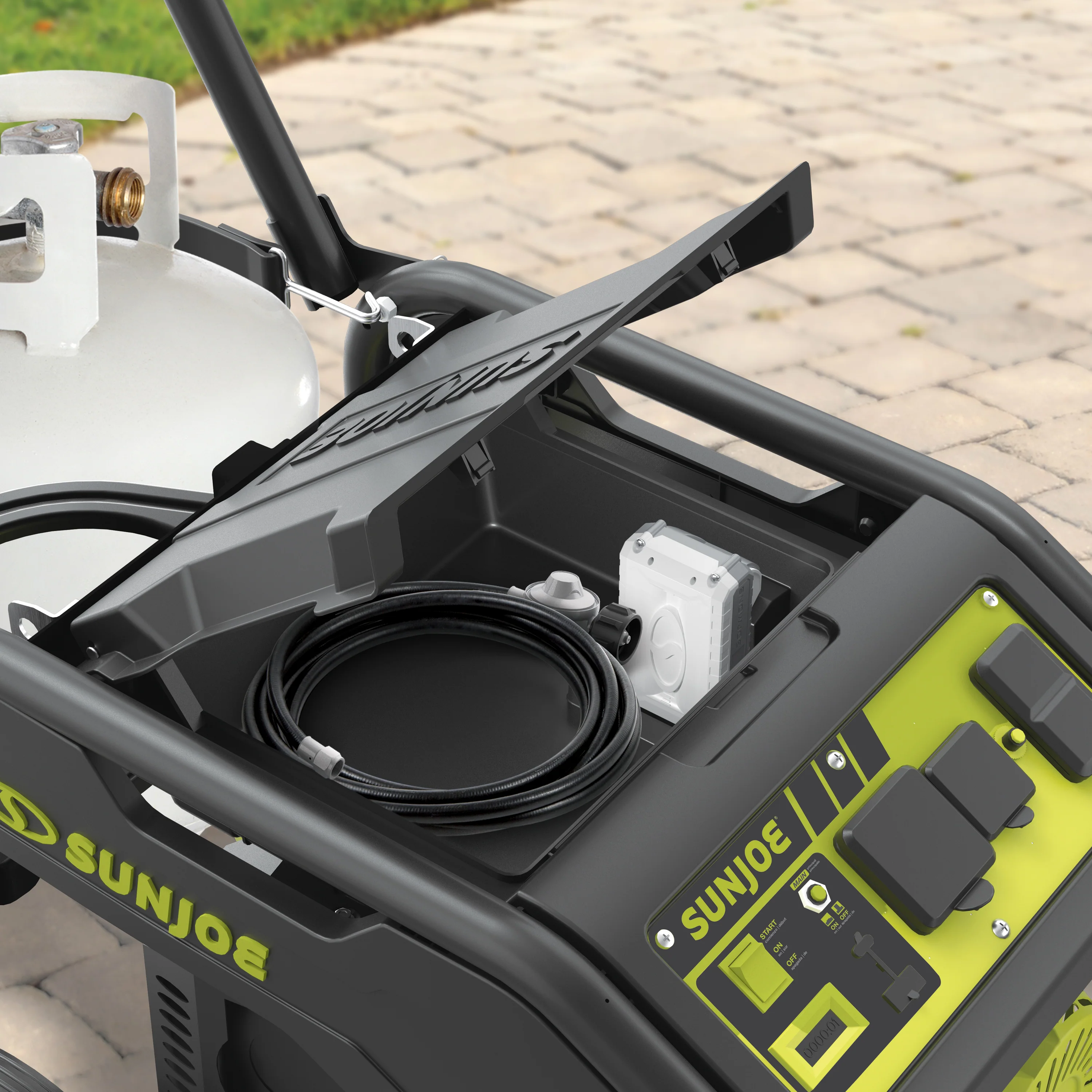 Power Joe Portable Propane Generator | Push-Button Electric + Recoil Start | Power Cooling System | 4100 Starting Watt | 3300 Running Watt | W/ Cover, Extension Cord, Magnetic DipStick, 24V 2.0-Ah Battery and Charger - Image 22