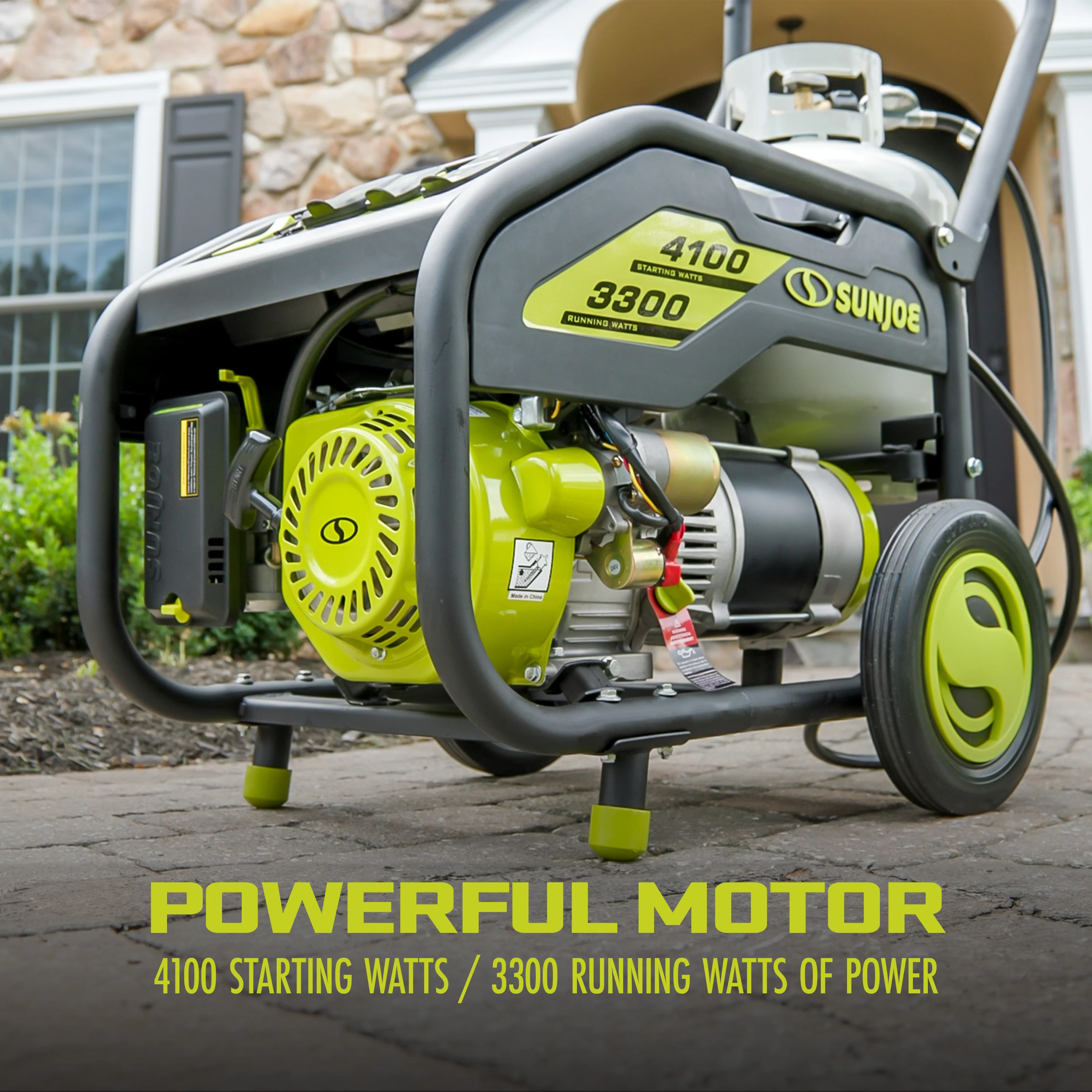 Power Joe Portable Propane Generator | Push-Button Electric + Recoil Start | Power Cooling System | 4100 Starting Watt | 3300 Running Watt | W/ Cover, Extension Cord, Magnetic DipStick, 24V 2.0-Ah Battery and Charger - Image 4