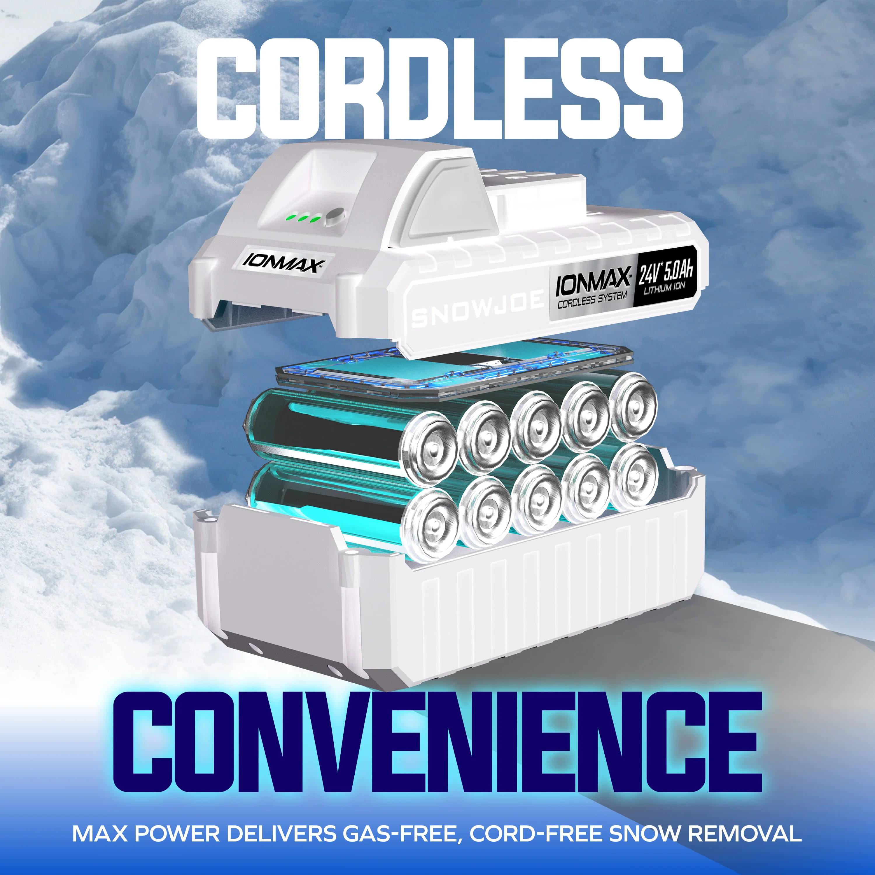 Snow Joe 24-Volt* IONMAX Cordless Snow Shovel Kit | 13-Inch | W/ 5.0-Ah Battery and Charger - Image 9