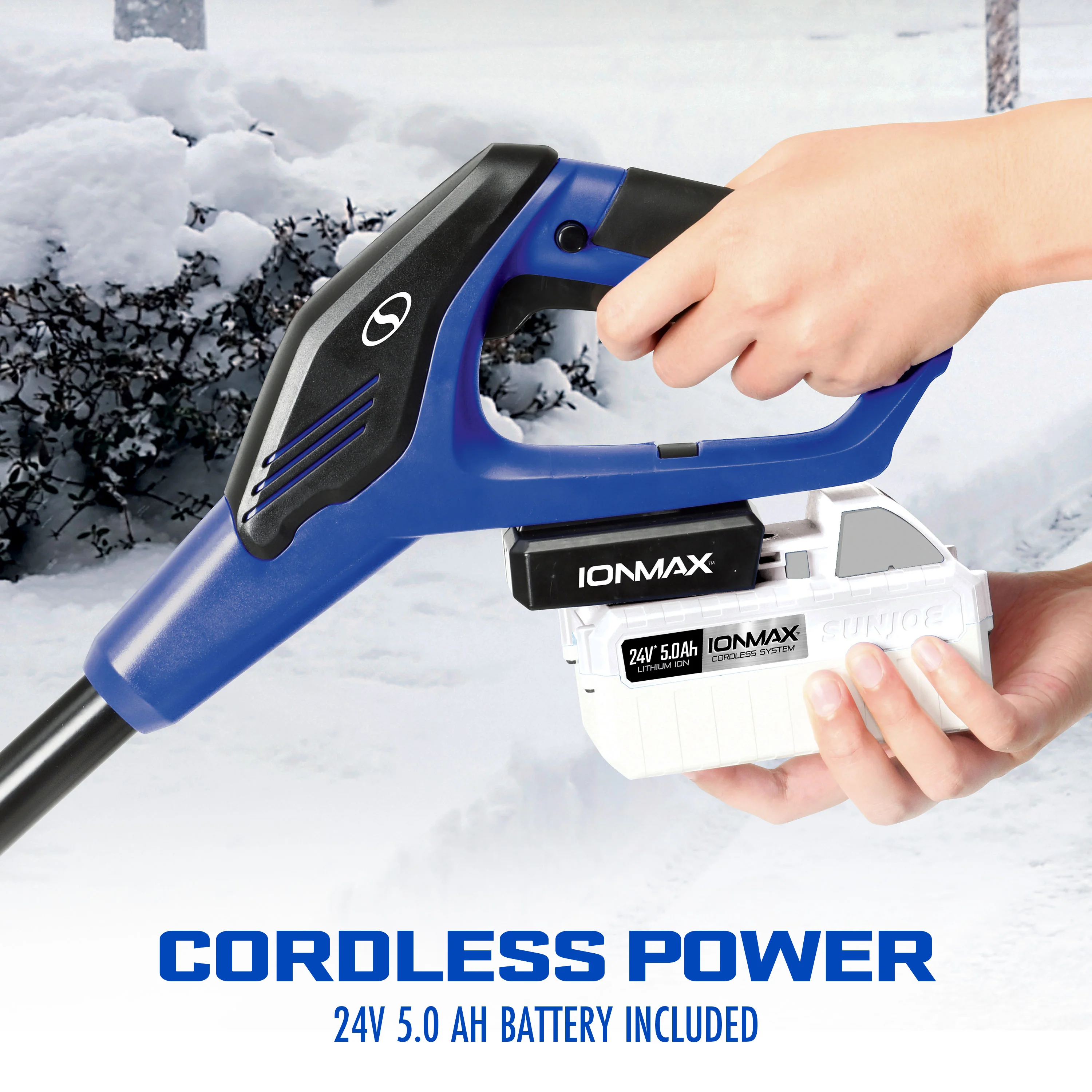 Snow Joe 24-Volt* IONMAX Cordless Snow Shovel Bundle | 13-Inch | W/ 5.0-Ah Battery, Charger, 2 x Battery Holders, and Cover - Image 5