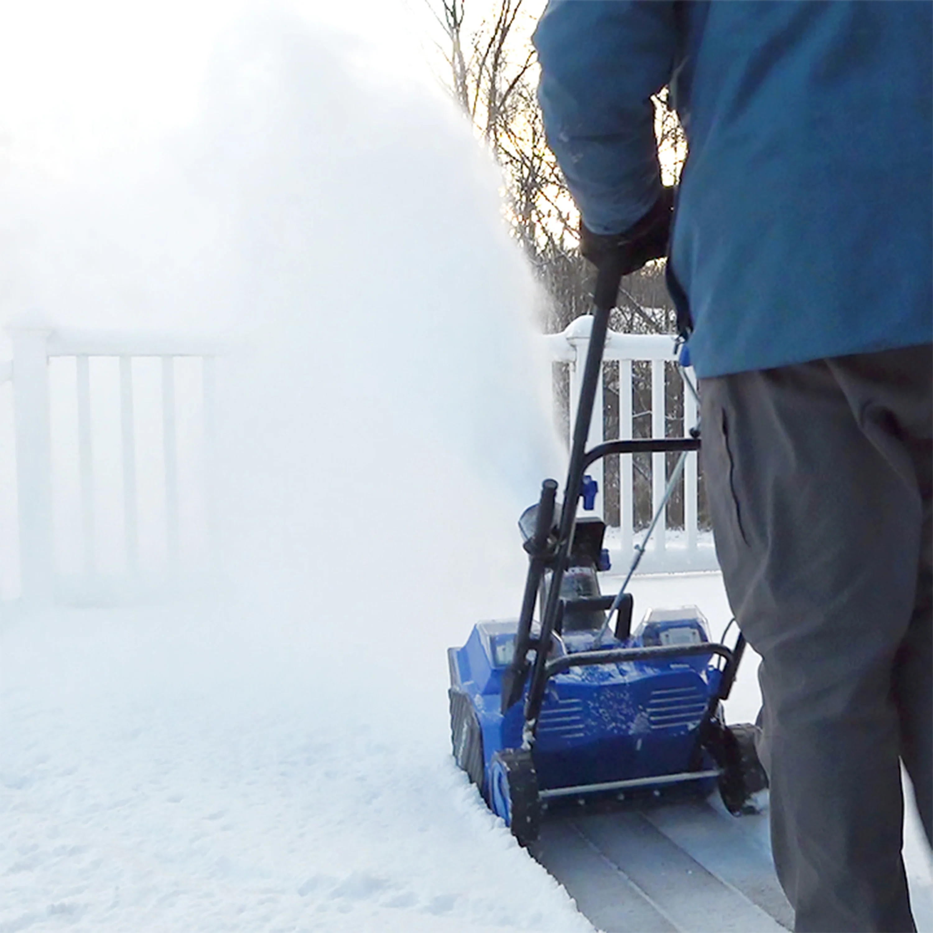 Snow Joe 48-Volt* IONMAX Snow Blower Bundle | W/ 2 x 4.0-Ah Batteries, Dual Port Charger, Cover, Ice Scraper, and Extended Warranty - Image 12