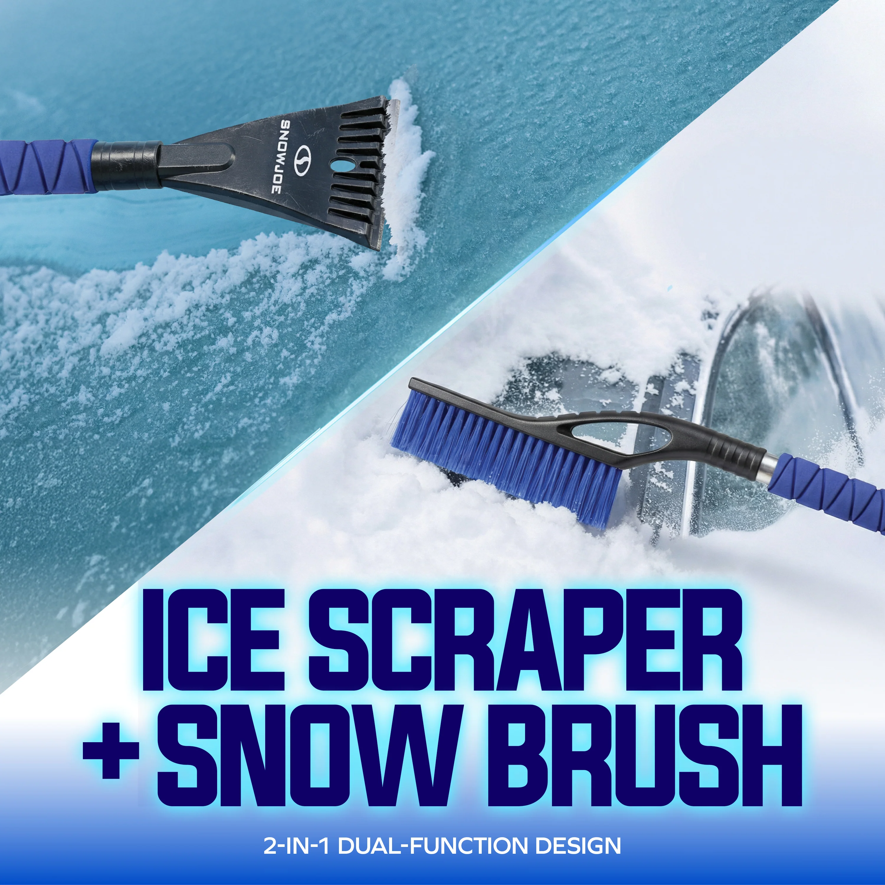 Snow Joe Car Snow Removal Brush + De-icing Shovel for Car Windshield | 27-Inch | 2-Pack - Image 3