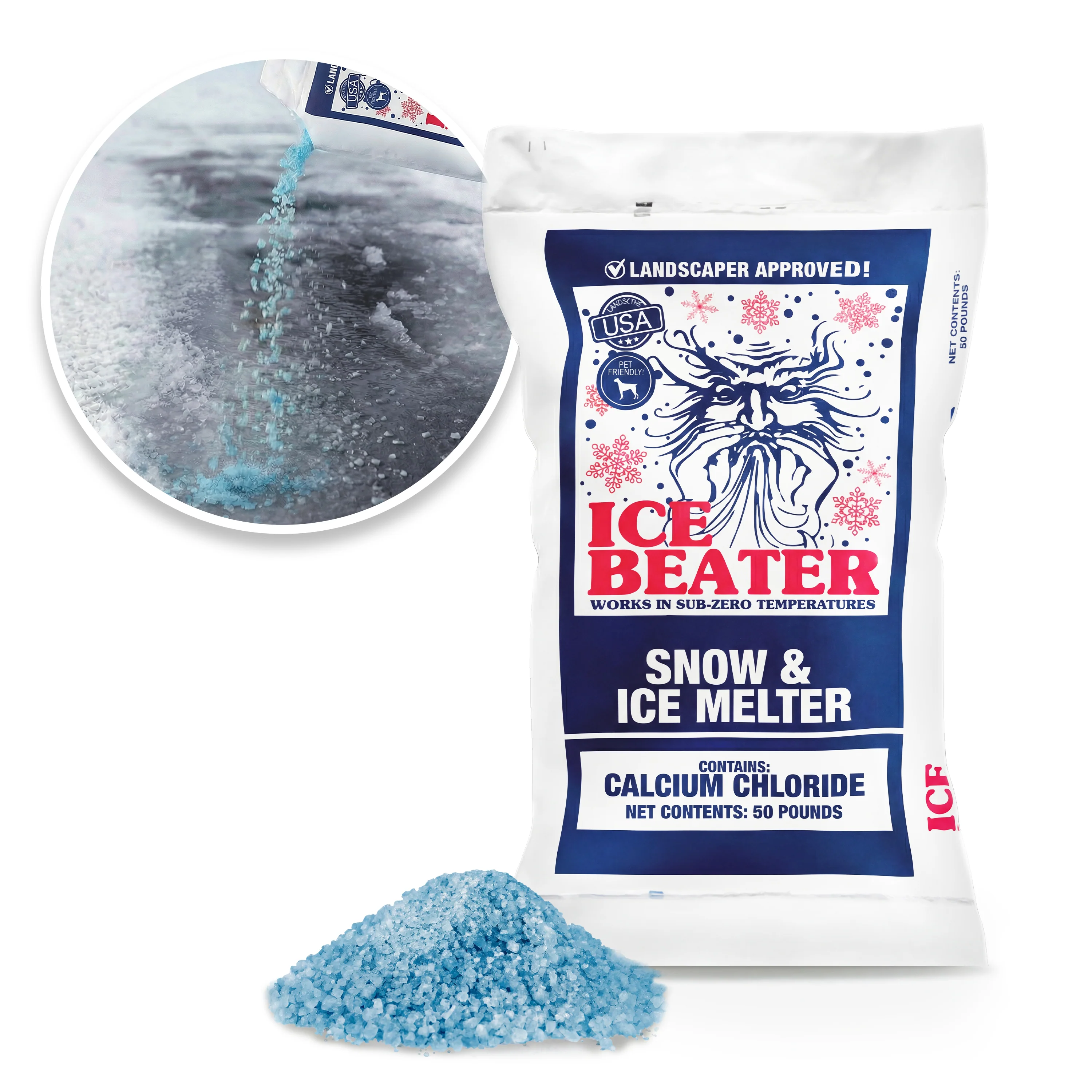Snow Joe Ice Beater Snow & Ice Melter | Pet Friendly | Works In Sub-zero Temperatures | 50-Lb. Bag