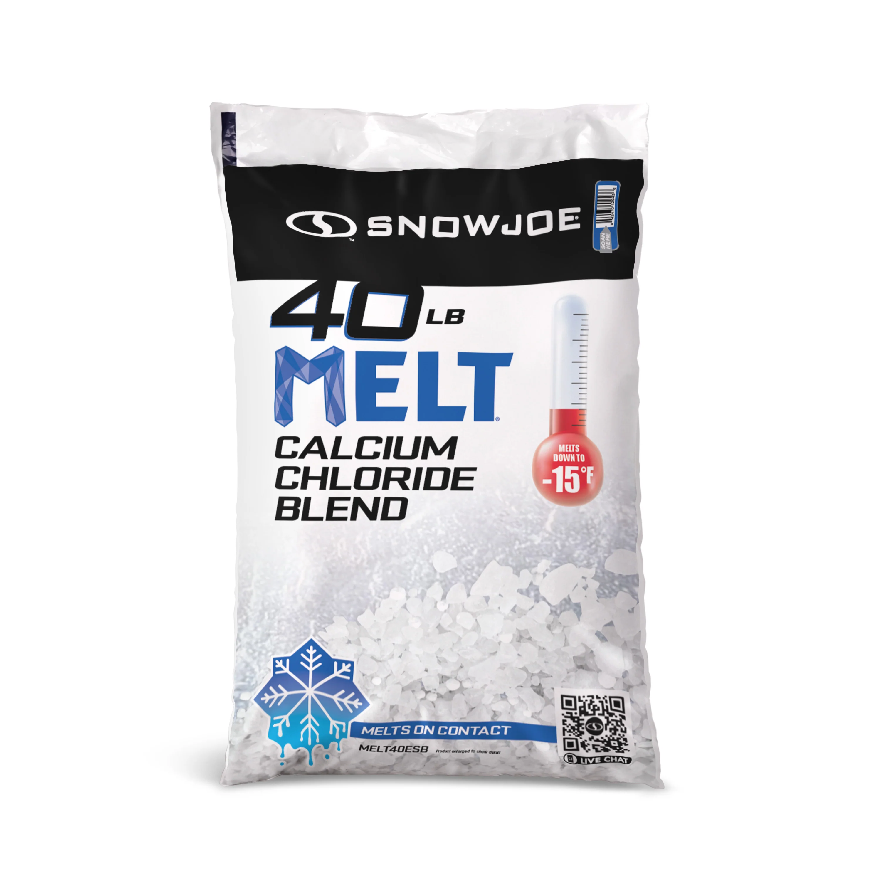Snow Joe Calcium Chloride Ice Melt Blend | 40-Lb. Bag | Melts Down To -15°F