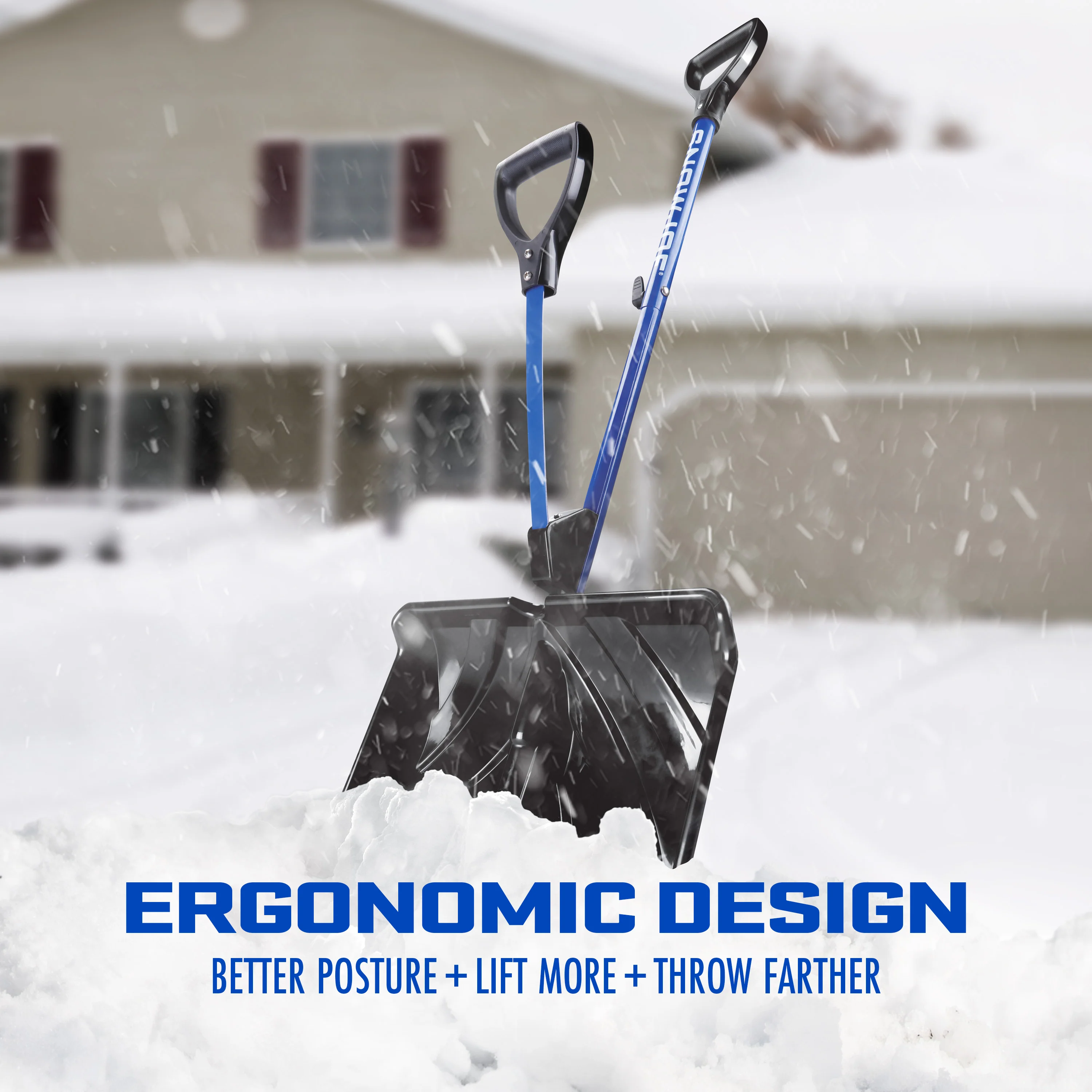 Snow Joe Shovelution Strain-Reducing Snow Shovel | 18-Inch | Spring Assisted Handle - Image 4