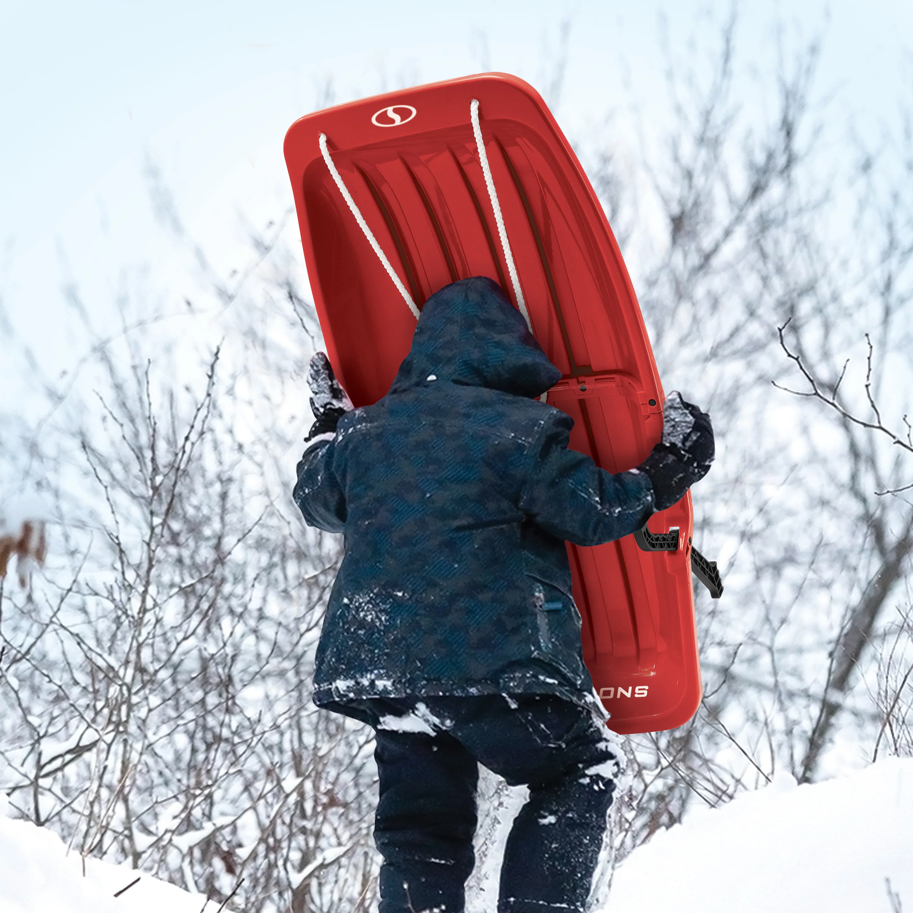 Snow Joe SJ-SLD34-RED Snow Sled for Kids 4-8 | Fits 2 Riders | 34-inch (Red) - Image 5