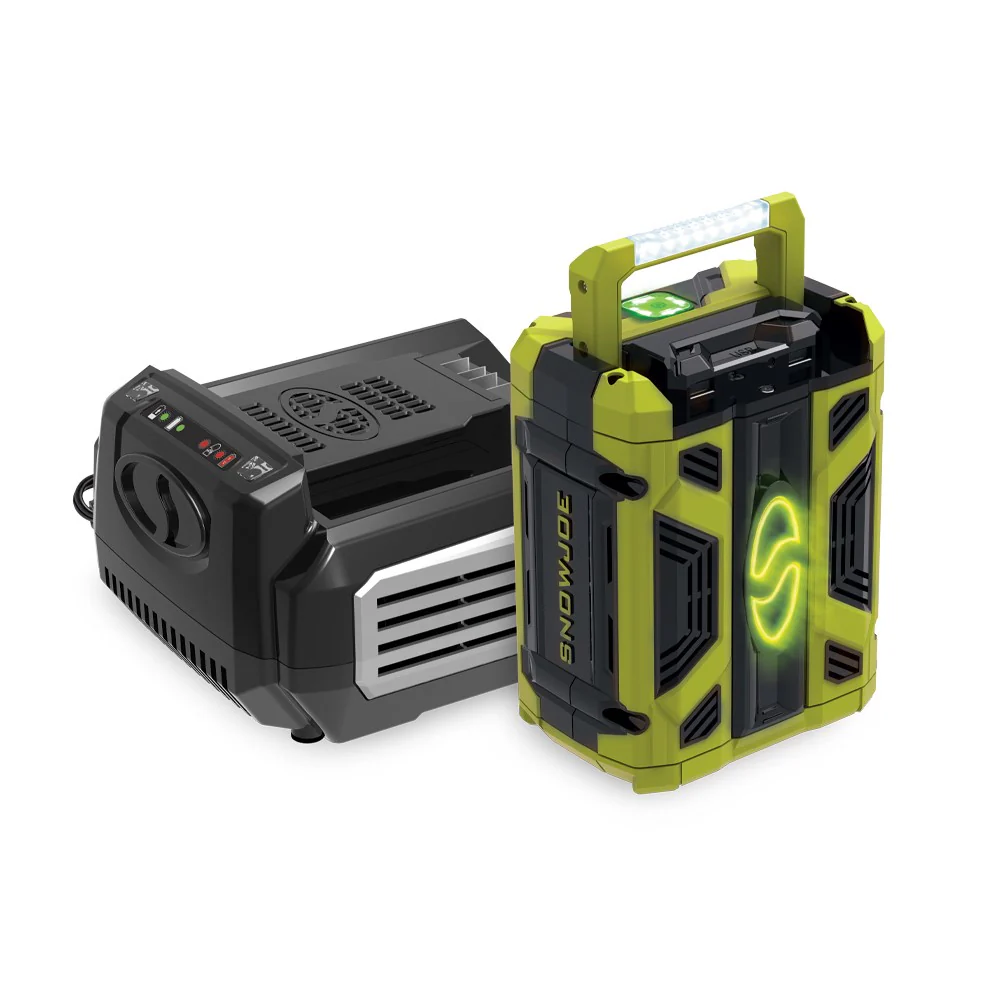 Snow Joe + Sun Joe CERTIFIED AUTHENTIC 100-Volt iONPRO Starter Kit | 5.0 Amp Battery | Rapid Charger