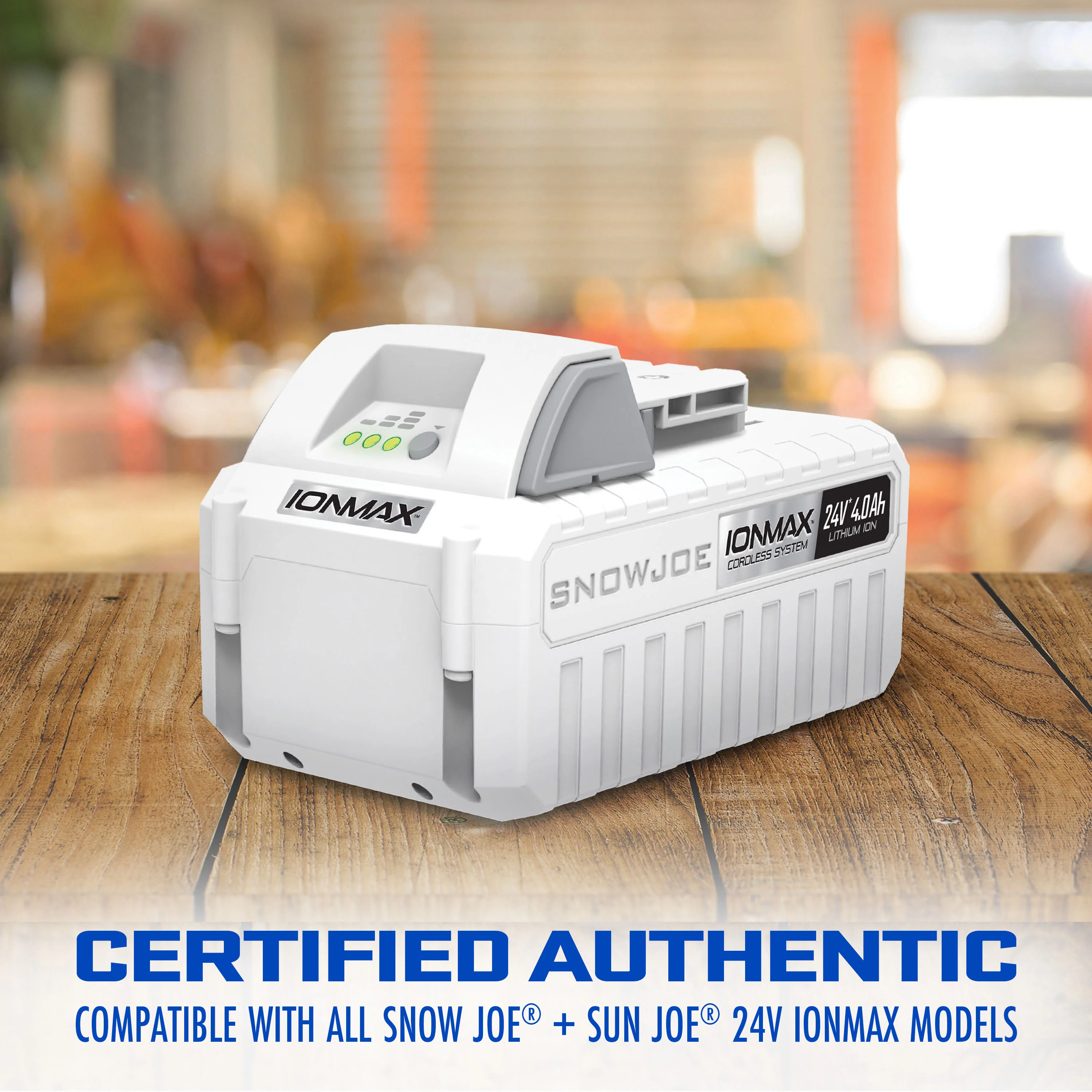 Snow Joe + Sun Joe CERTIFIED AUTHENTIC 24-Volt* IONMAX Starter Kit | W/ 4.0-Ah Battery + Quick Charger - Image 5