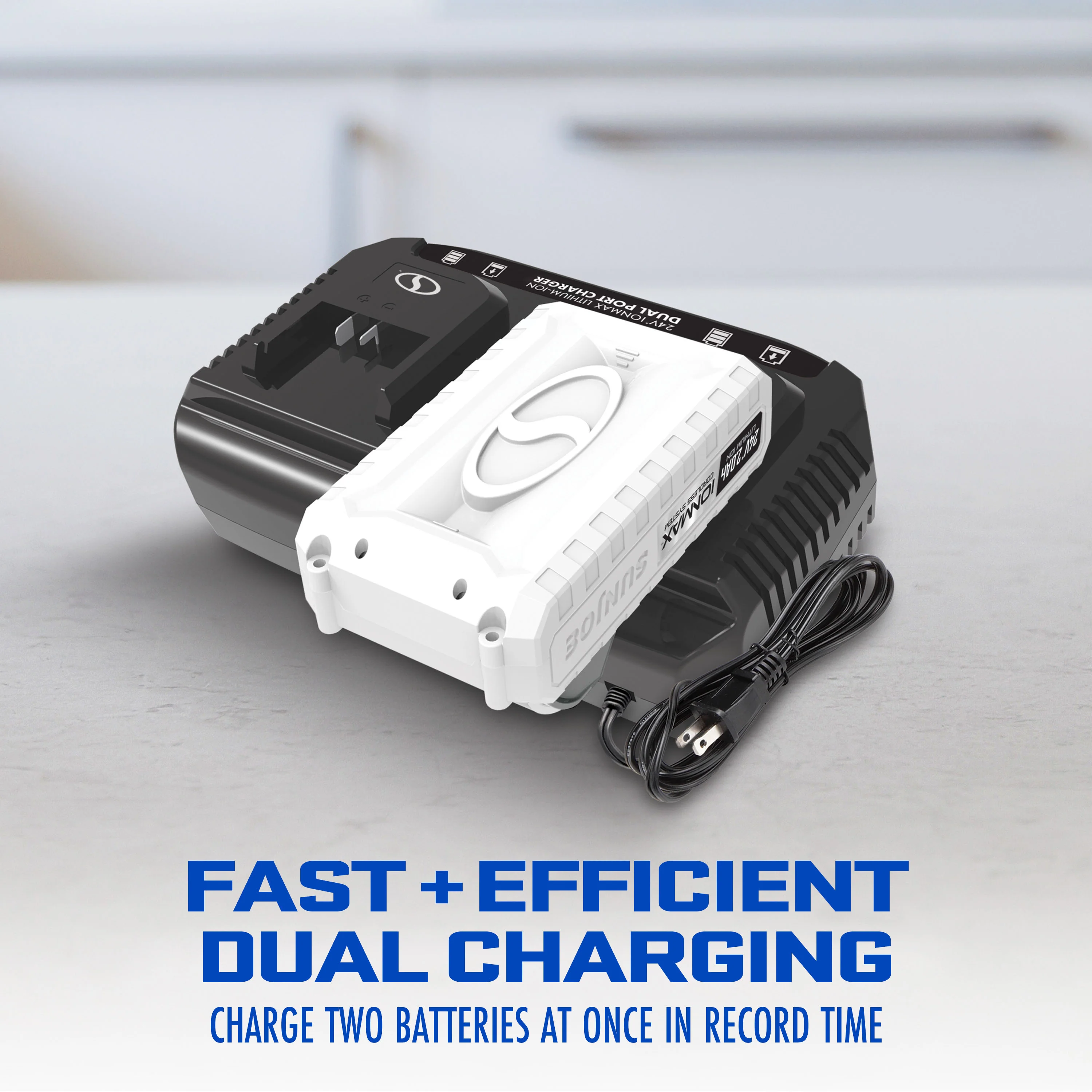 Snow Joe + Sun Joe CERTIFIED AUTHENTIC 24-Volt* Starter Kit | W/ 2 x 4.0-Ah Batteries + Dual Port Charger - Image 10