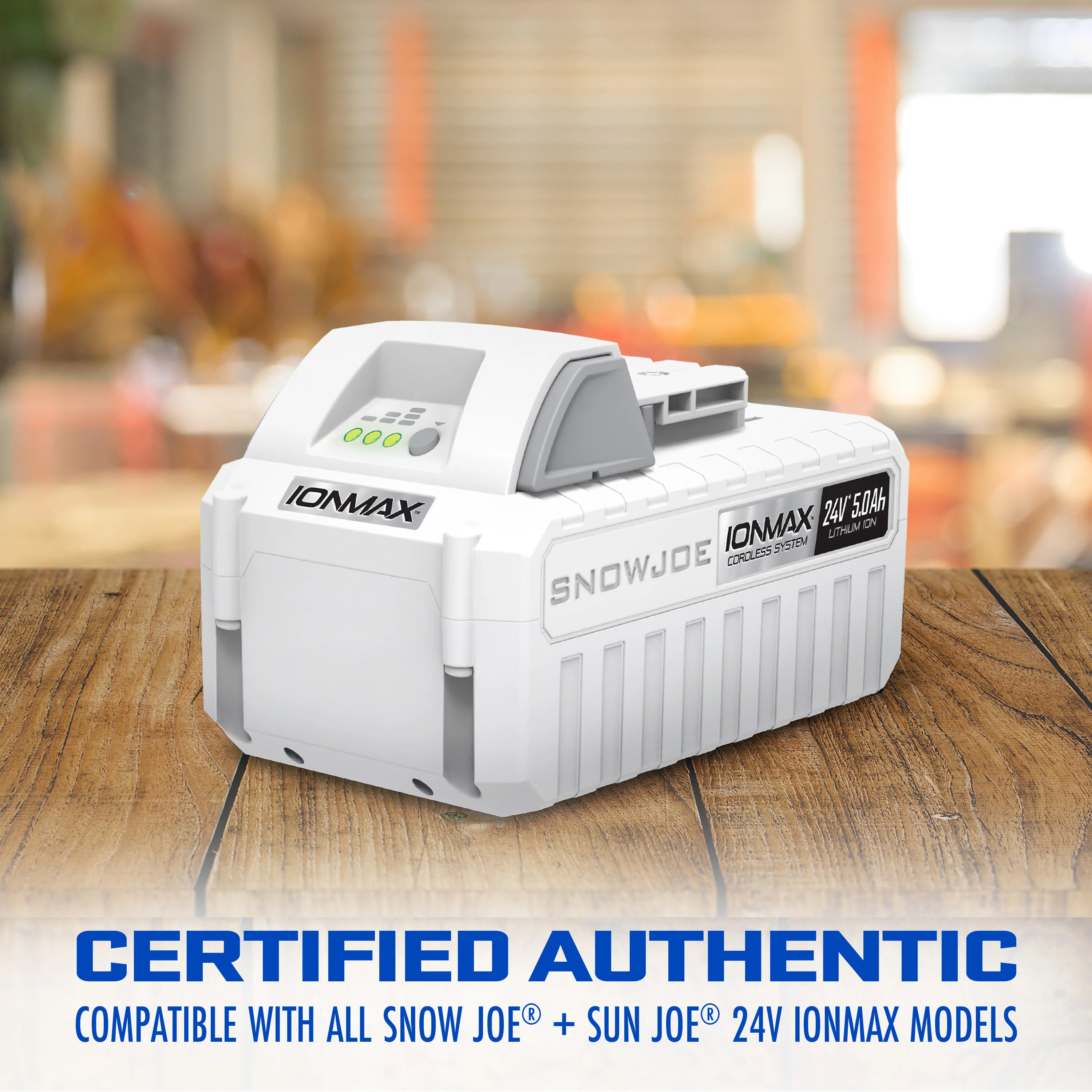 Snow Joe + Sun Joe CERTIFIED AUTHENTIC 24-Volt* Starter Kit | W/ 2 x 5.0-Ah Batteries + Dual Port Charger - Image 5