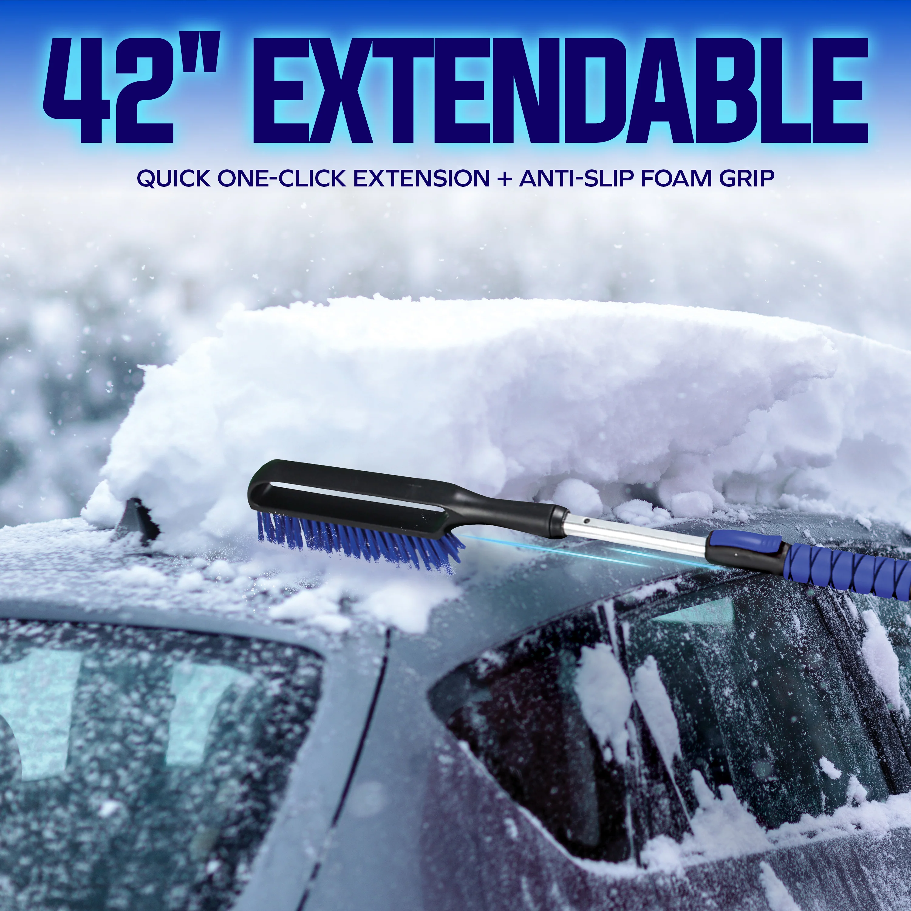 Snow Joe Winter Telescopic Snow Removal Brush + De-icing Shovel | 42-Inch Telescopic | 2-Pack - Image 4
