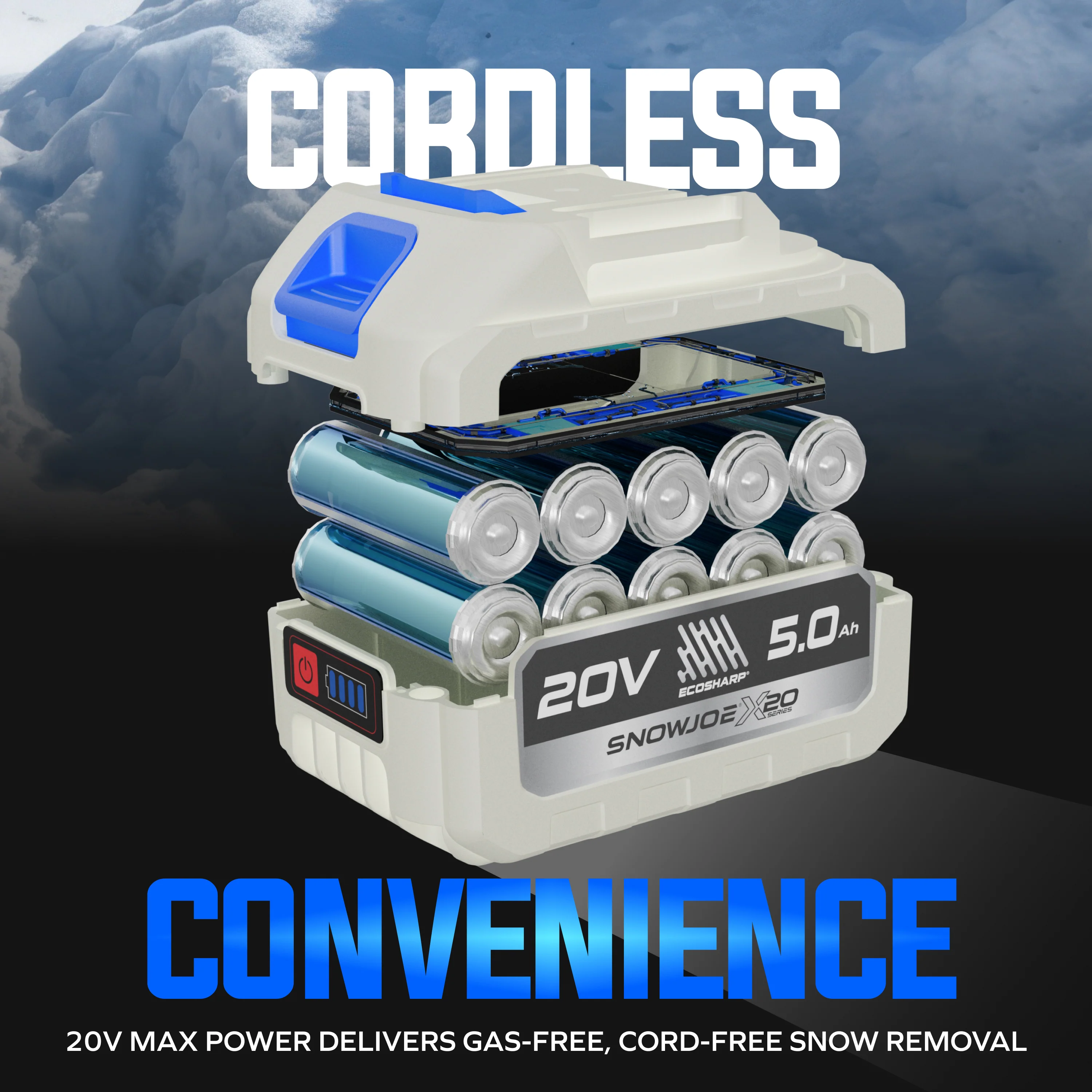 Snow Joe 20-Volt Cordless Snow Shovel Kit | Directional Chute | Brushless Motor | W/ 5.0-Ah Battery + Charger - Image 10