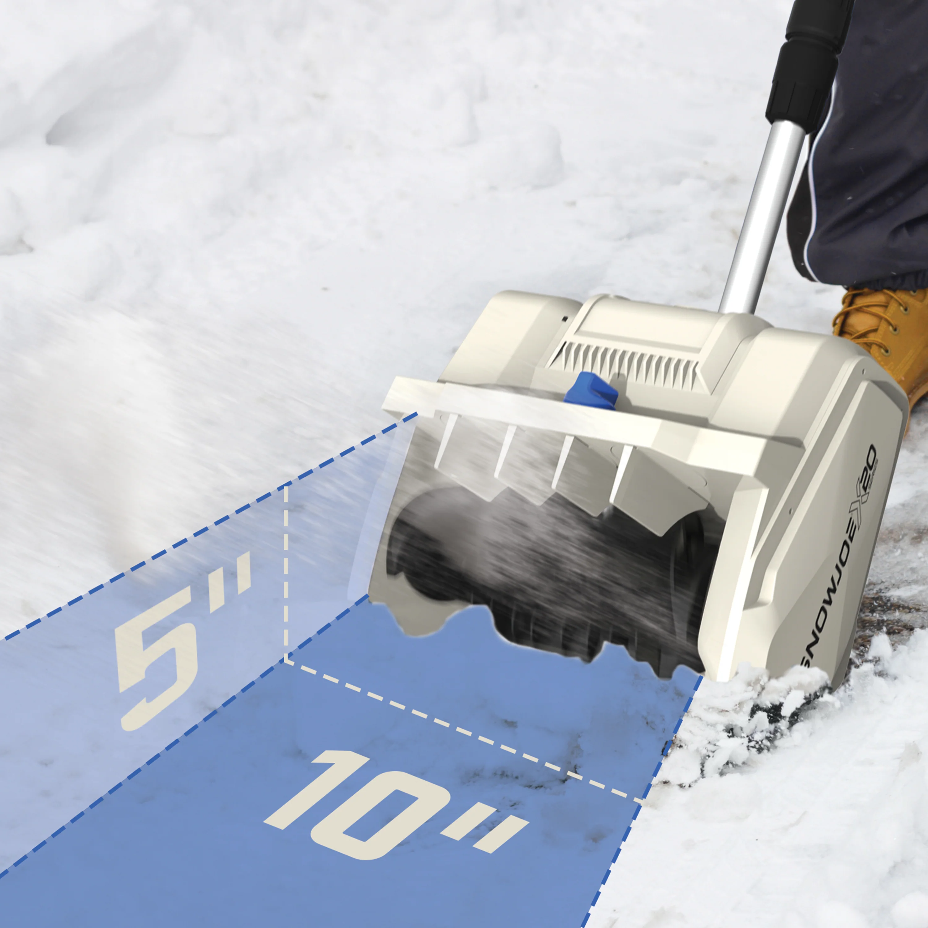 Snow Joe 20-Volt Cordless Snow Shovel Kit | Directional Chute | Brushless Motor | W/ 5.0-Ah Battery + Charger - Image 12