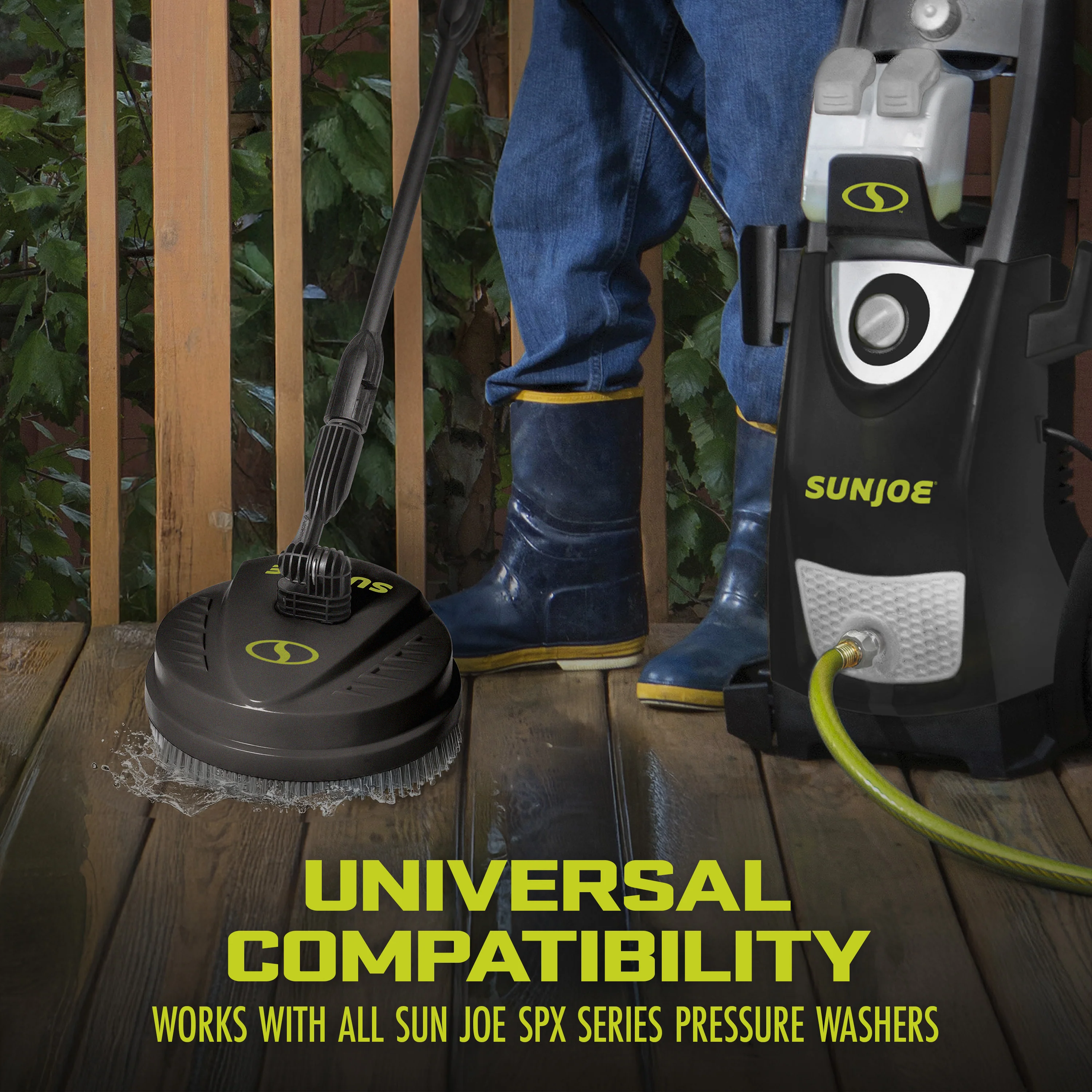 Sun Joe Multi-Surface Deck + Patio Cleaning Attachment for SPX Series Pressure Washers | 10-inch - Image 6