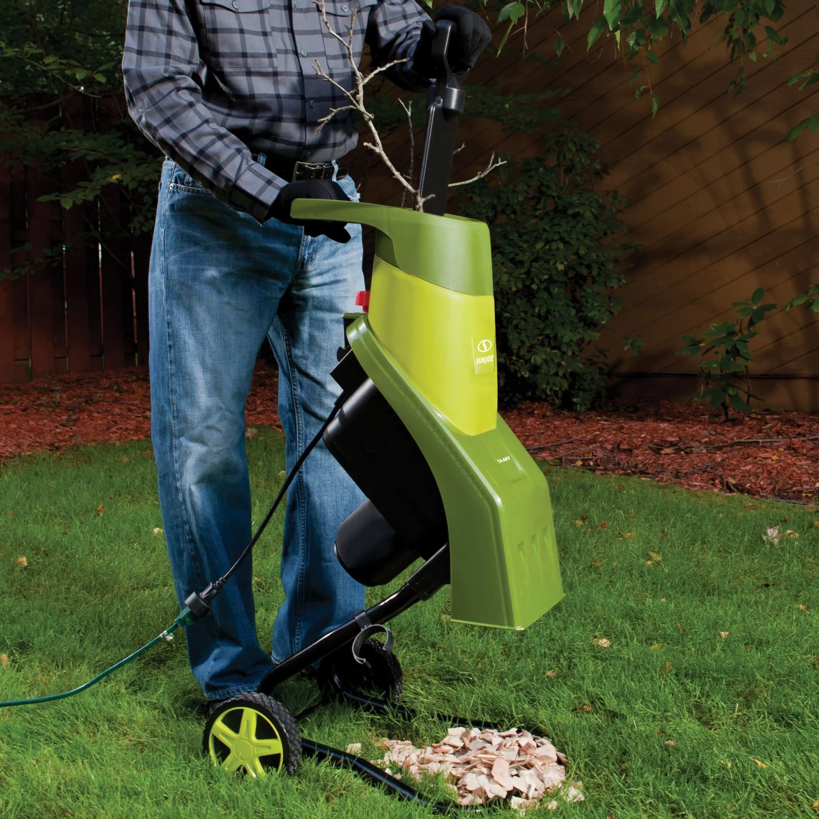 Sun Joe CJ601E Electric Wood Chipper | 16:1 Reduction | 14-Amp | 1.5-inch Max Cutting Diameter - Image 6