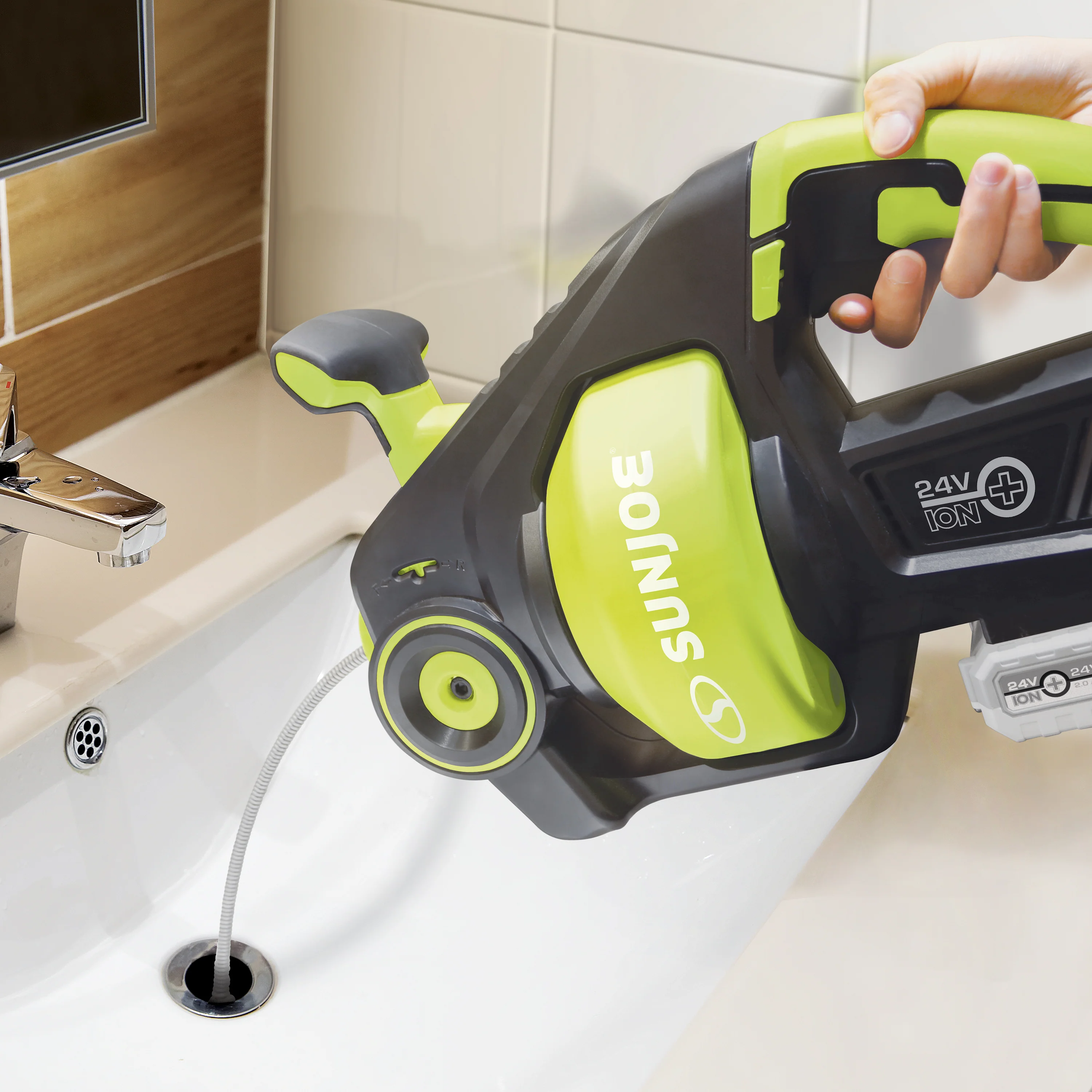 Sun Joe 24V-DRNCLN-SK1 24-Volt IONMAX Cordless Automatic Drain Auger | W/ 2.0-Ah Battery + Charger - Image 9