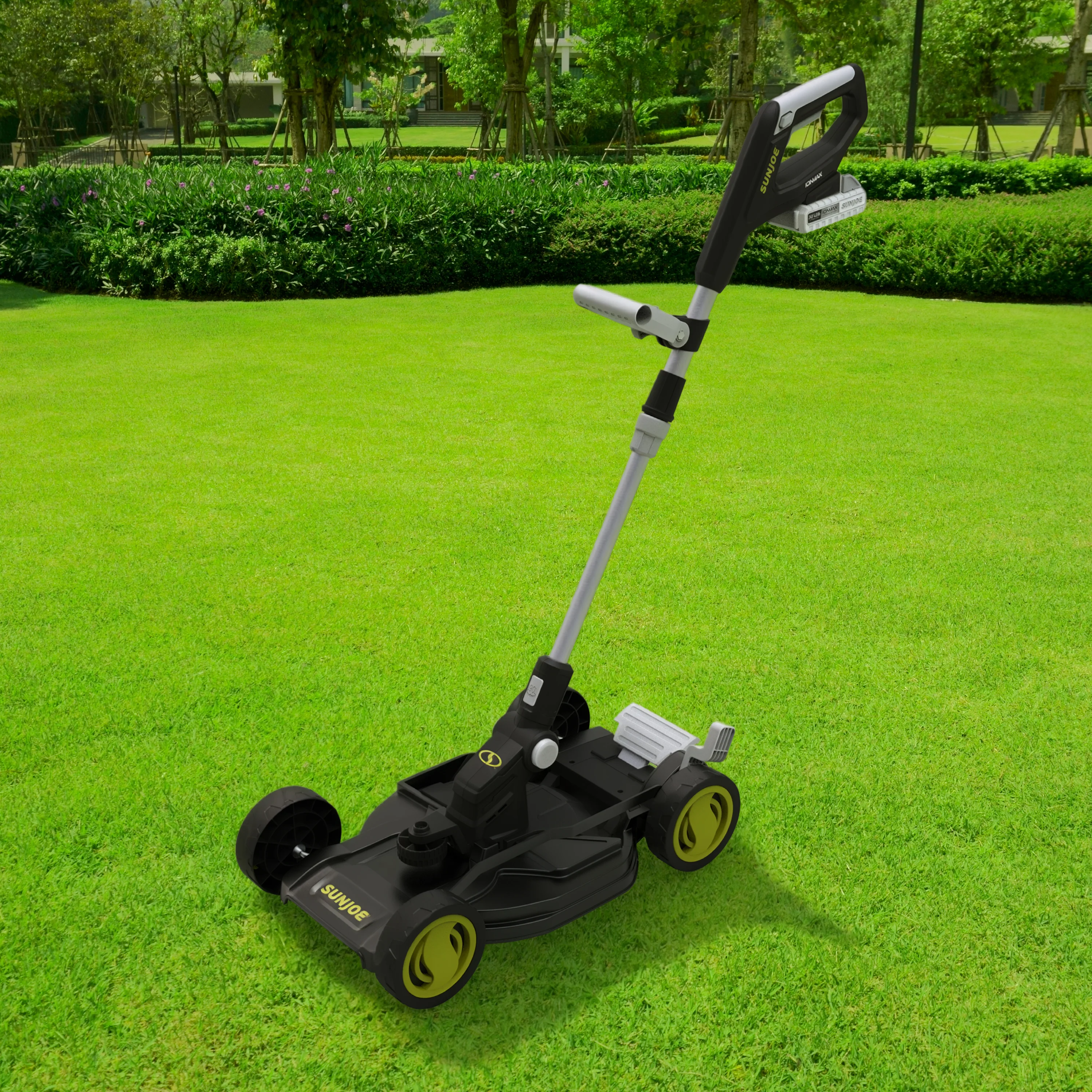 Sun Joe 24V-MTE-LTE 24-Volt* Cordless 3-in-1 Lawn Mower + String Trimmer + Edger | 5-Position Height Adjustment & Telescopic Pole | W/ 2.0-Ah Battery + Charger - Image 8