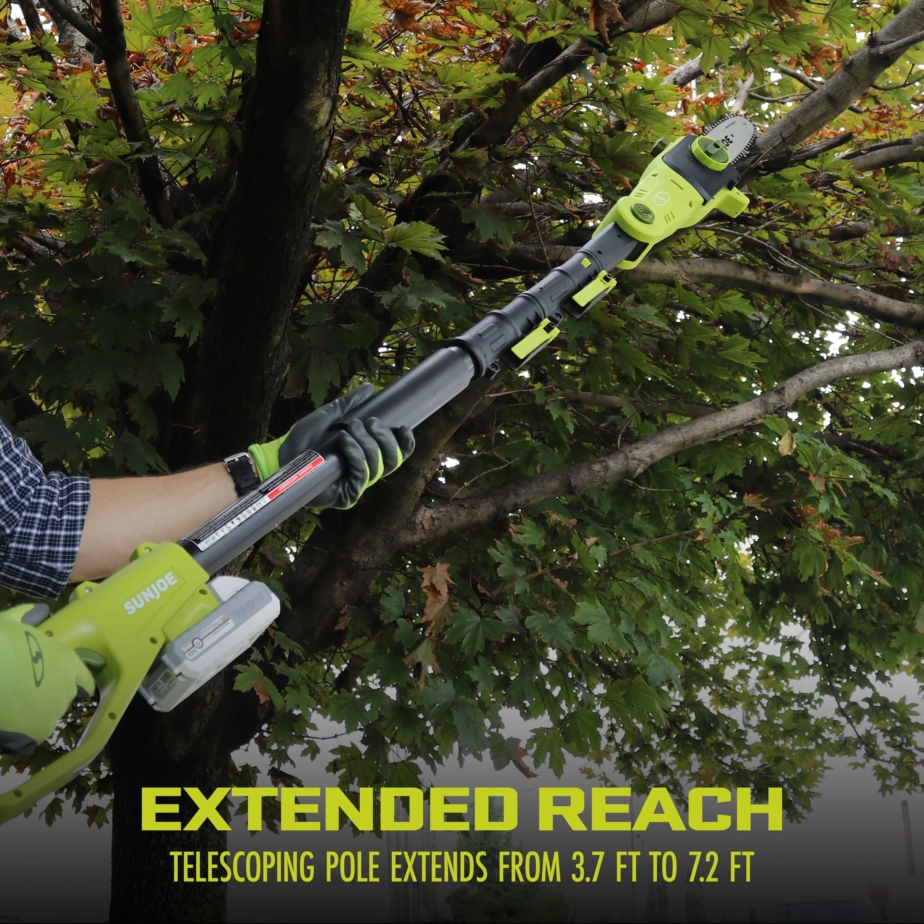 Sun Joe 24V-PS8-CT 24-Volt IONMAX Cordless Telescoping Pole Chainsaw | 8-Inch | Tool Only - Image 5