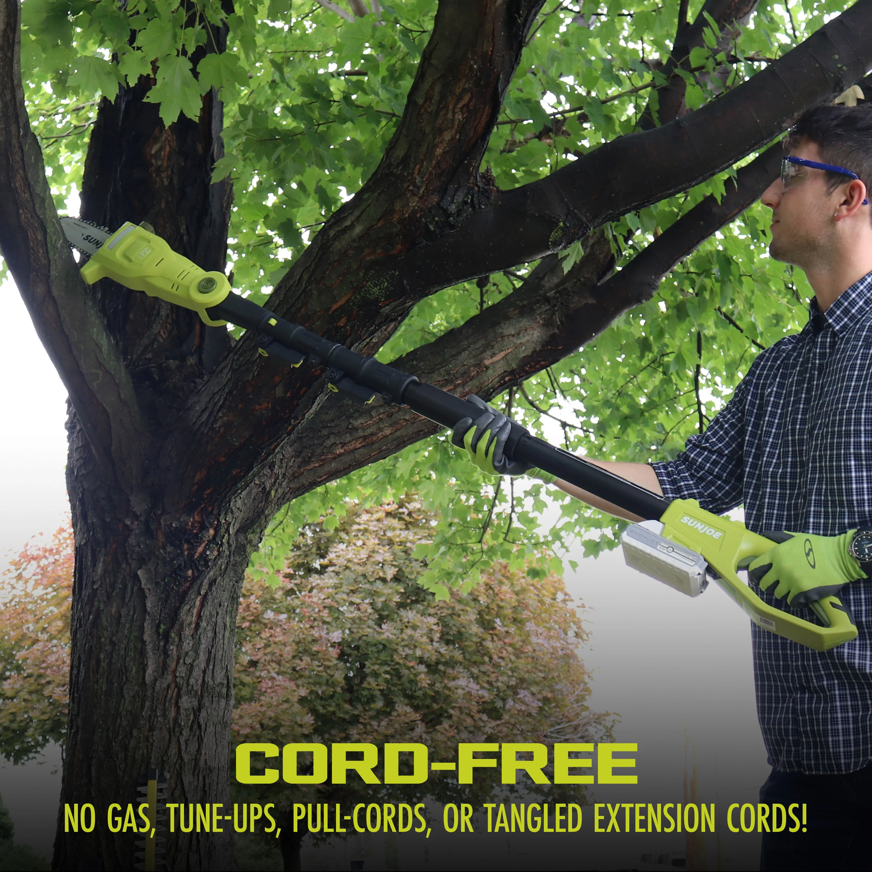 Sun Joe 24V-PS8-CT 24-Volt IONMAX Cordless Telescoping Pole Chainsaw | 8-Inch | Tool Only - Image 7