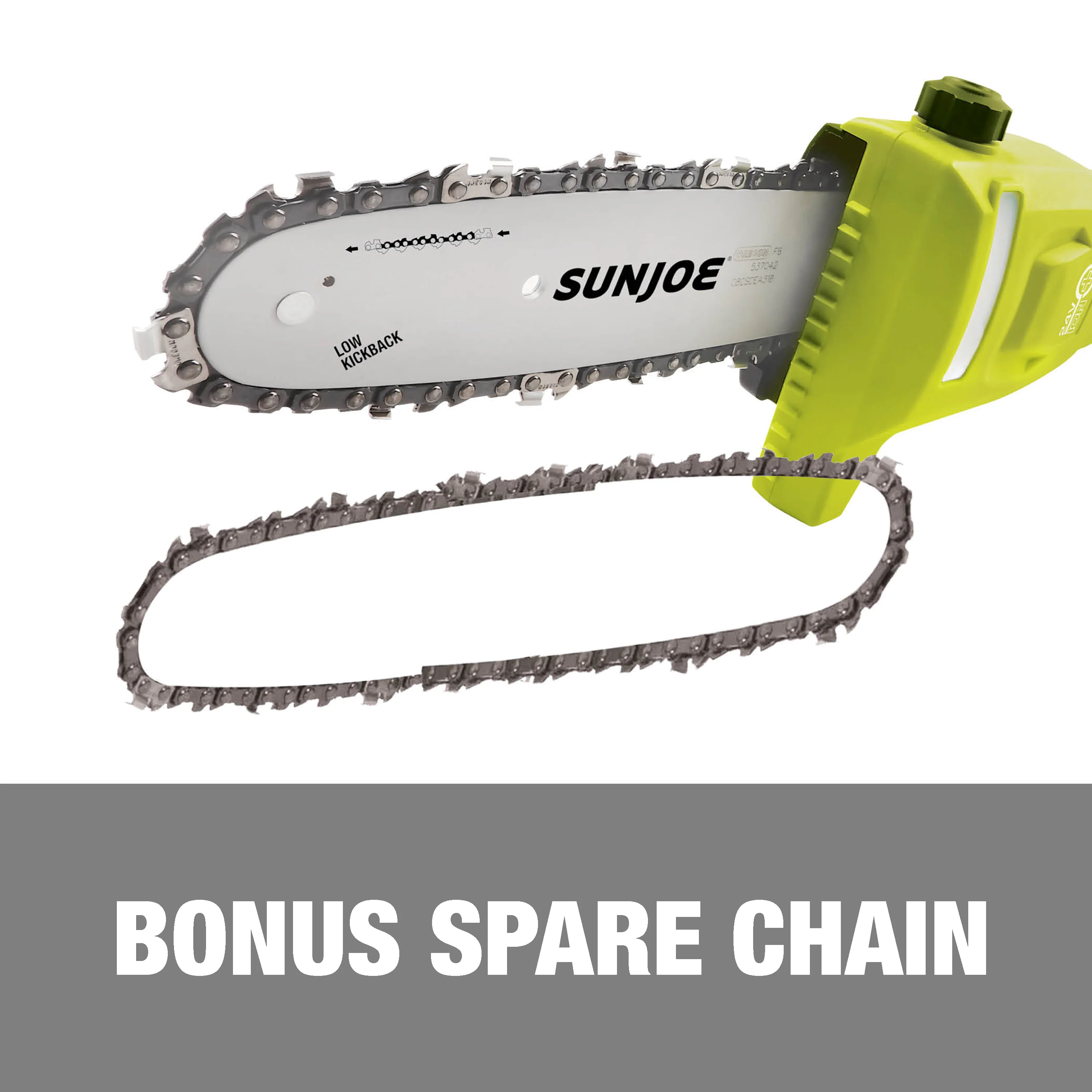 Sun Joe 24V-PS8CMAX-LTE 24-Volt* IONMAX Cordless Telescoping Pole Chain Saw Kit | 8-inch | W/ Bonus Spare Chain, 2.0-Ah Battery + Charger - Image 9