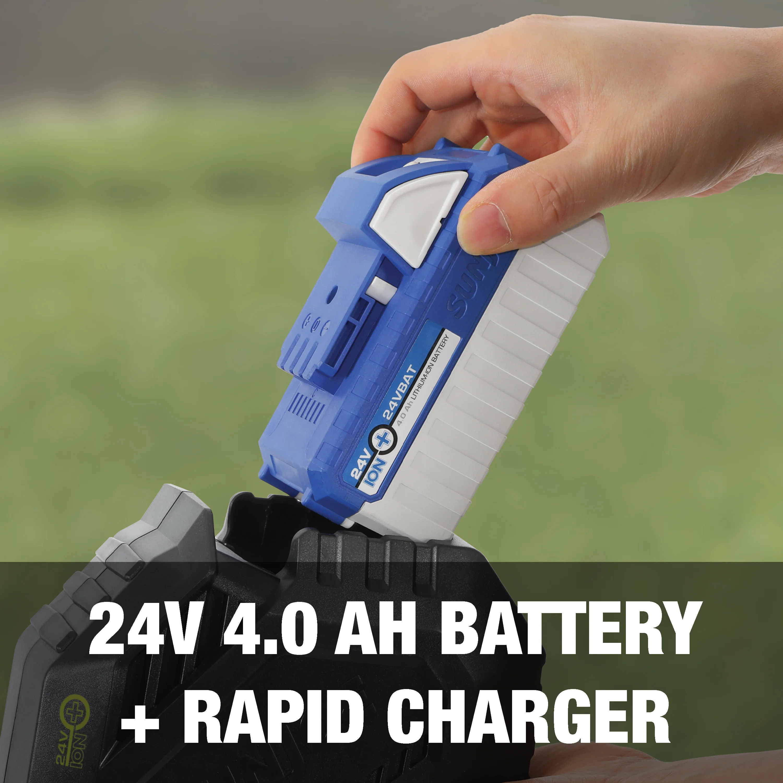 Sun Joe 24V-ST14B 24-Volt* IONMAX Cordless Dual-Line String Trimmer | 14-inch | 2-Speed | Brushless Motor | W/ 4.0-Ah Battery + Charger - Image 8
