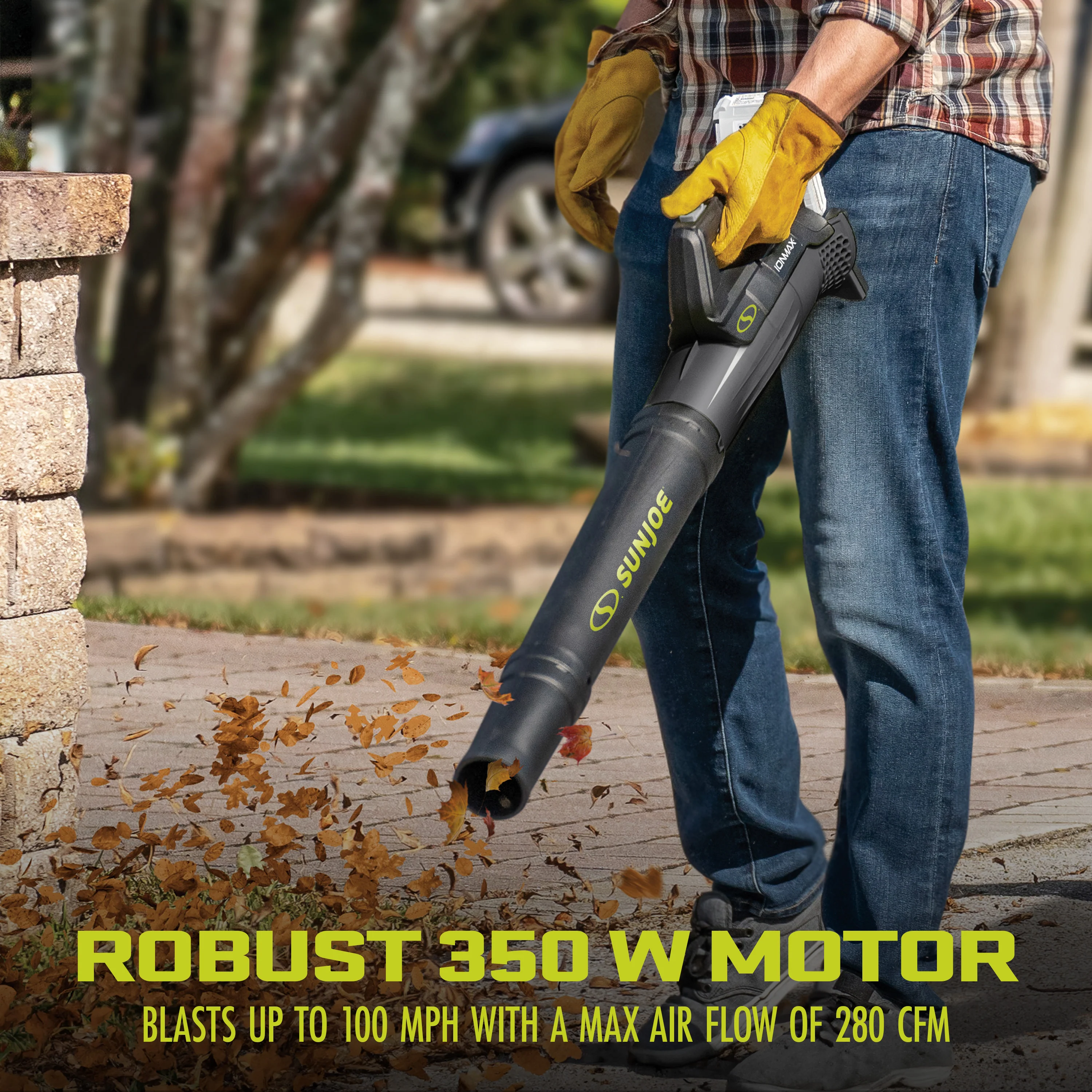 Sun Joe 24-Volt IONMAX Cordless Compact Turbine Jet Blower | 100-MPH | 280-CFM | Tool Only - Image 3