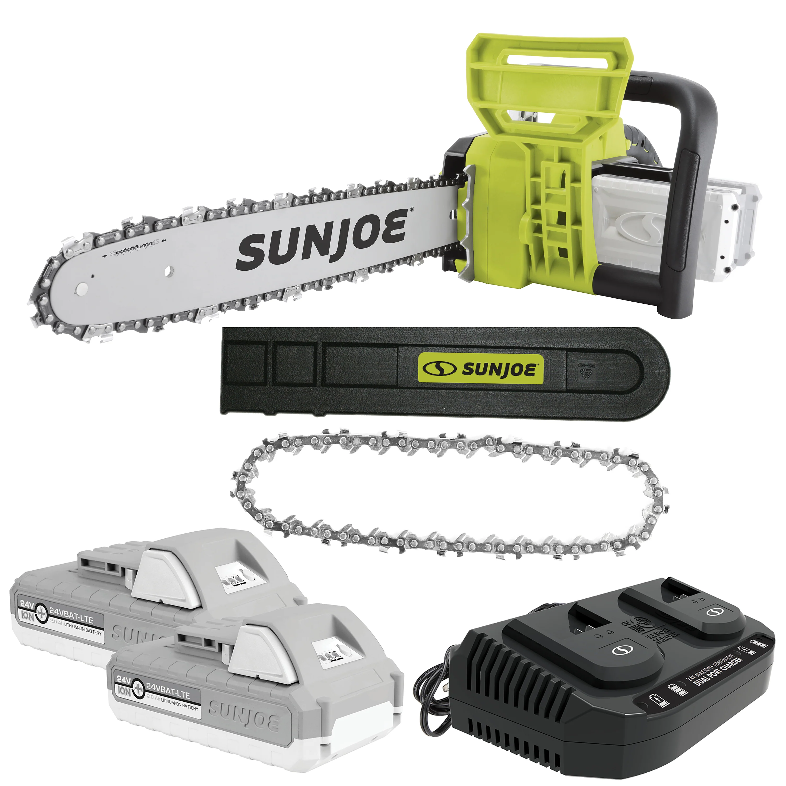 Sun Joe 24V-X2-CS16-MAX 48-Volt* IONMAX Cordless Chain Saw Kit | 16-Inch | Replacement Chain Included | W/ 2 x 2.0-Ah Batteries and Charger - Image 2