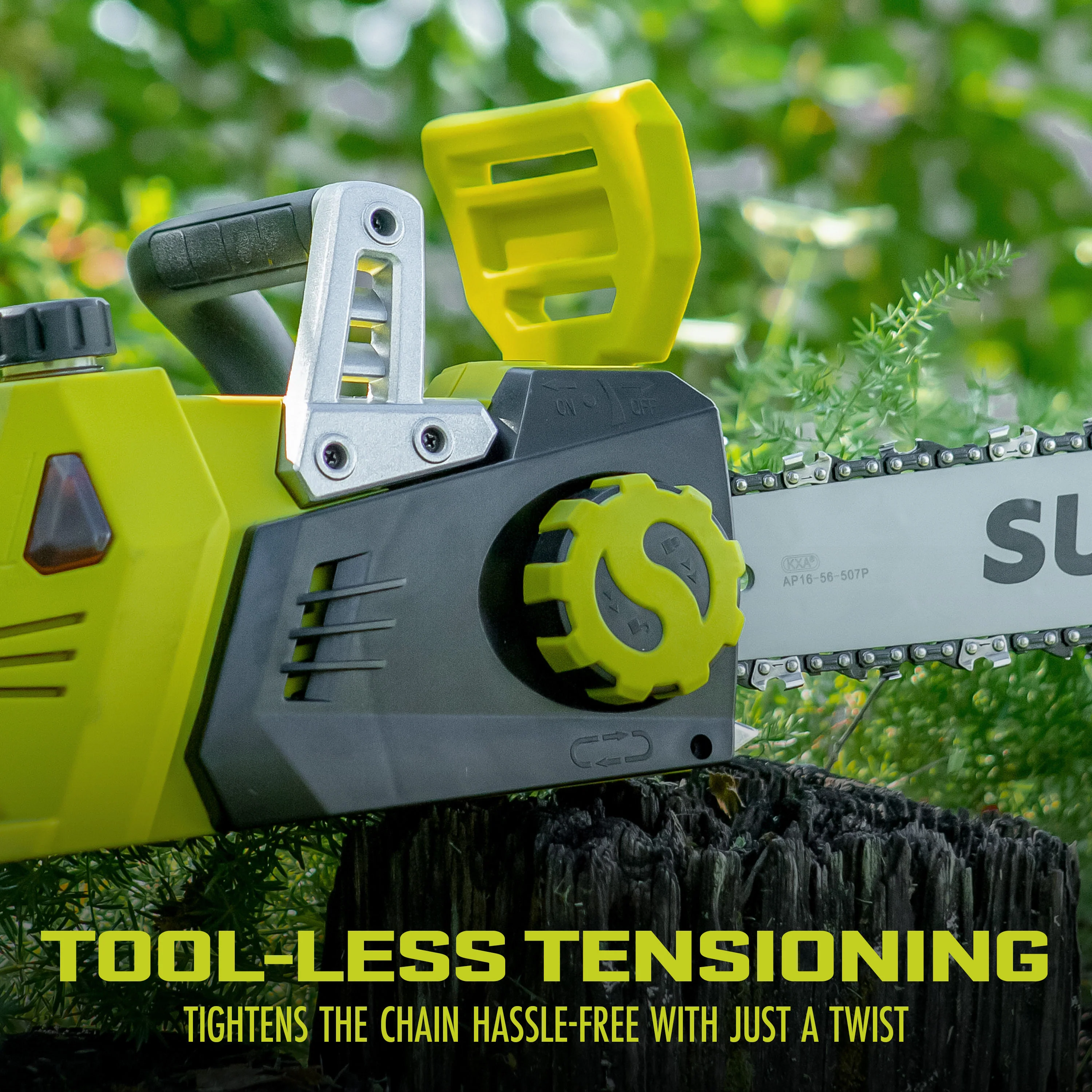 Sun Joe 24V-X2-CS16-MAX 48-Volt* IONMAX Cordless Chain Saw Kit | 16-Inch | Replacement Chain Included | W/ 2 x 2.0-Ah Batteries and Charger - Image 7