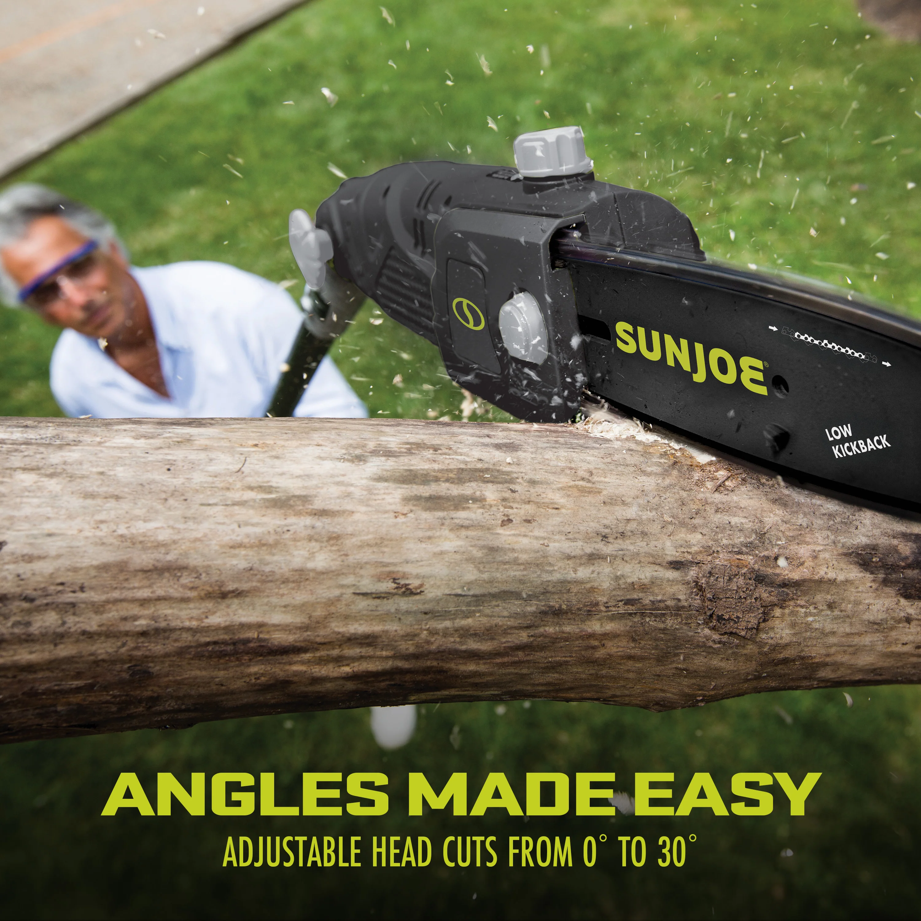 Sun Joe SWJ802E Electric Multi-Angle Pole Chain Saw | 8 inch | 6.5 Amp (Green) - Image 6