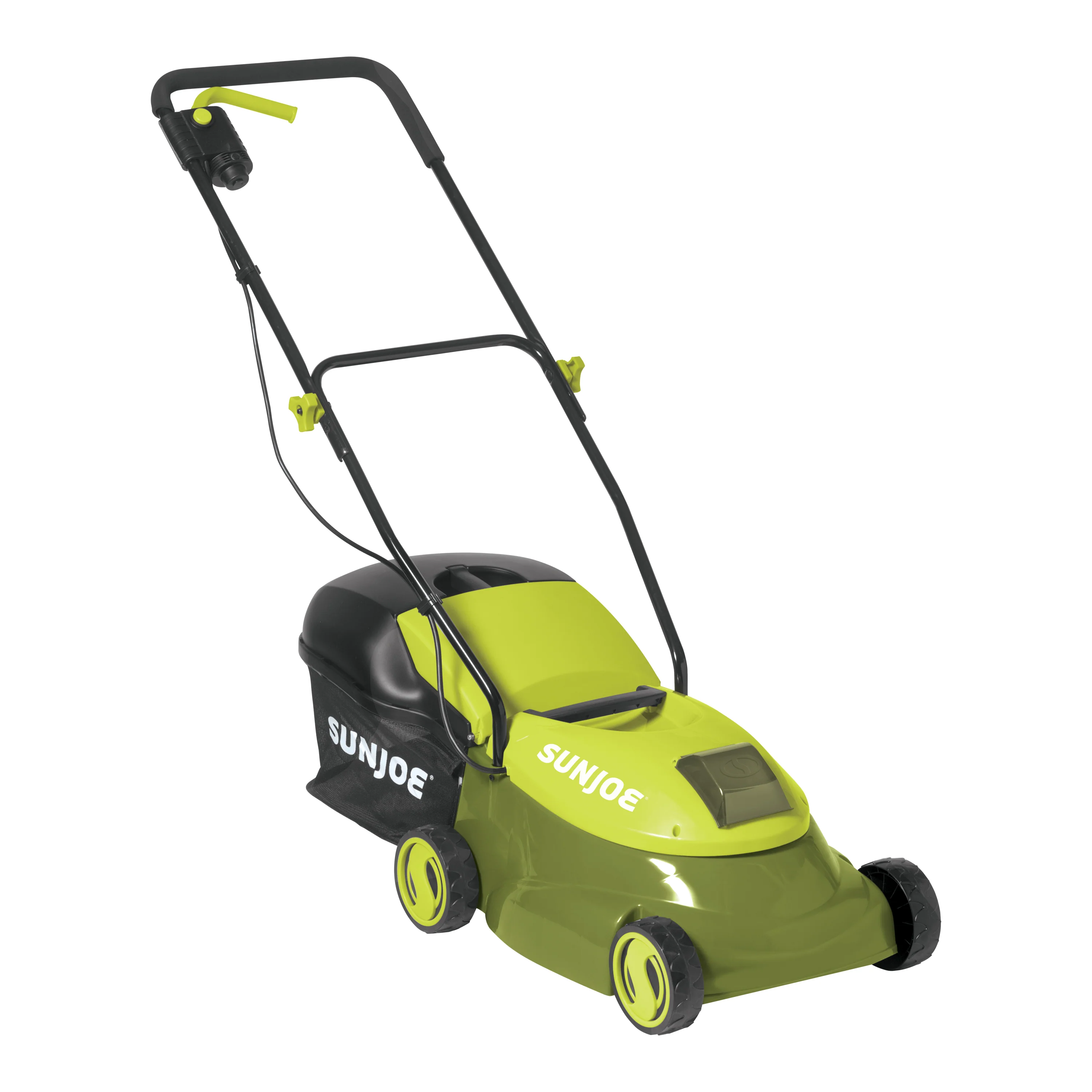 Sun Joe 28-Volt Cordless Walk-Behind Push Lawn Mower | 14-inch | 4.0-Ah Battery + Discharge Chute | 3-Position Height Adjustment - Image 3