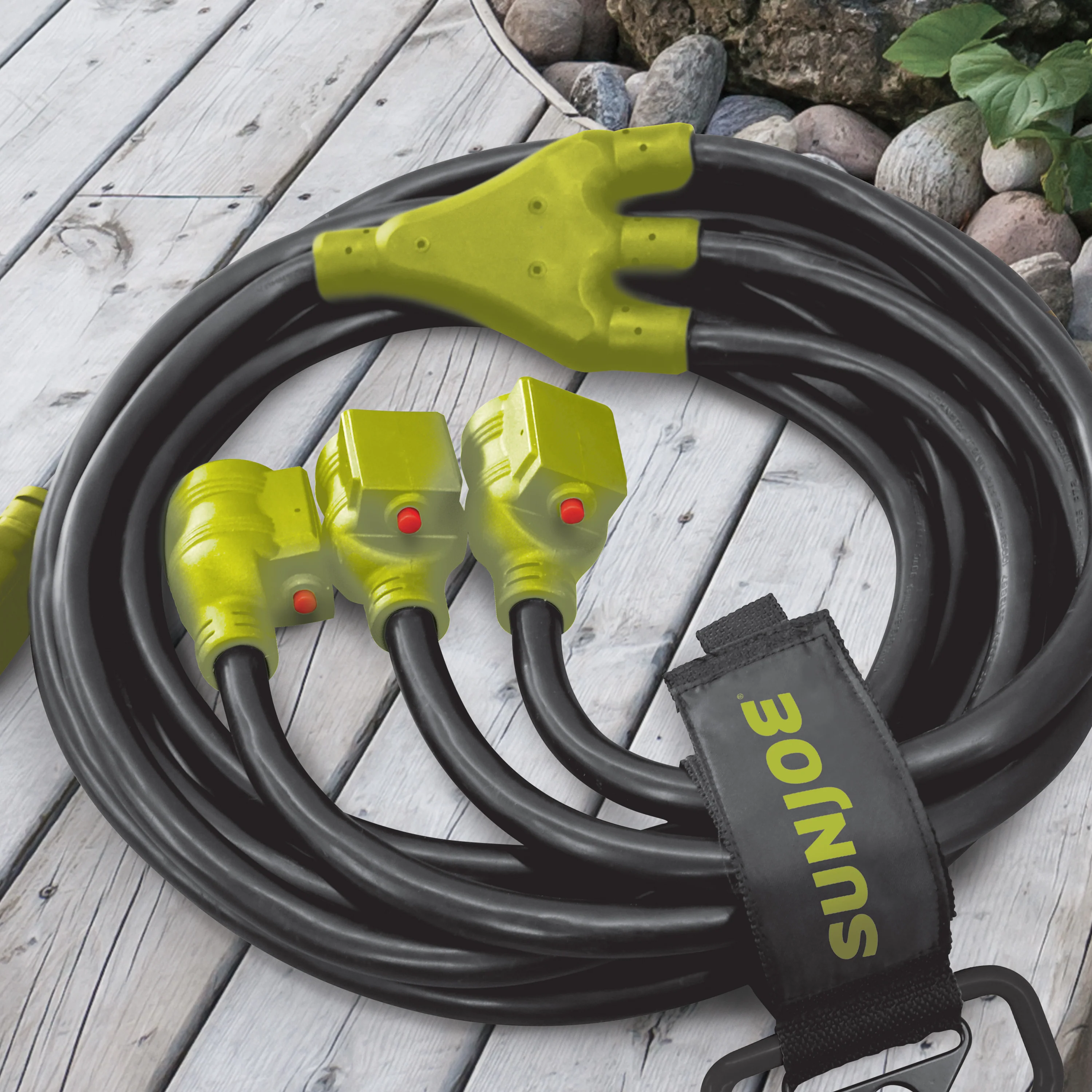 Sun Joe SJG-EXT2510-3WAY Generator Series 3 Outlet Power Cord | 25-Foot | 10/3-Gauge | 3750 watts - Image 3