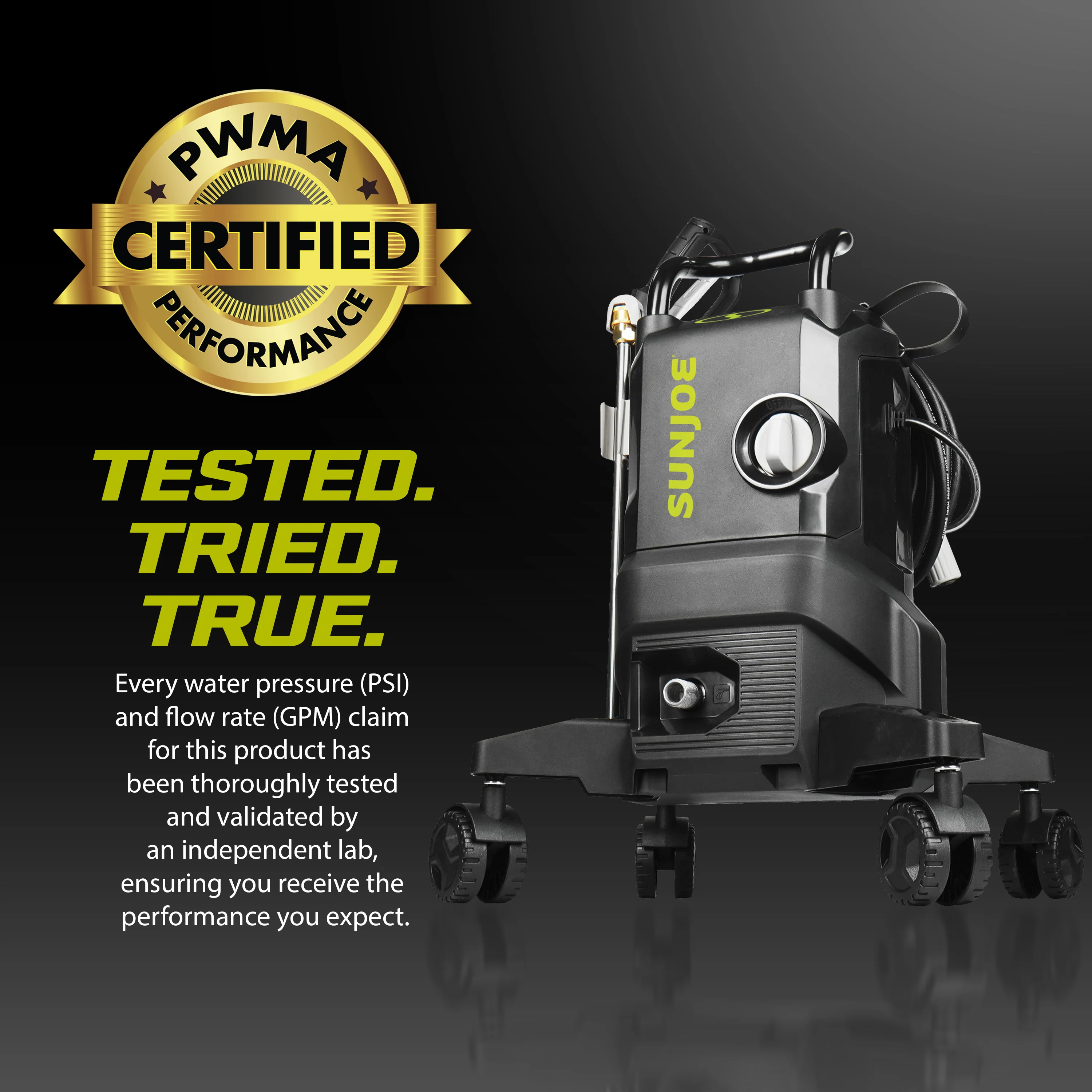 Sun Joe Electric Pressure Washer W/ Wheels | 7-Pc Accessory Kit | 14.9-Amp | 2200 Rated PSI | 1.1 Rated GPM - Image 3