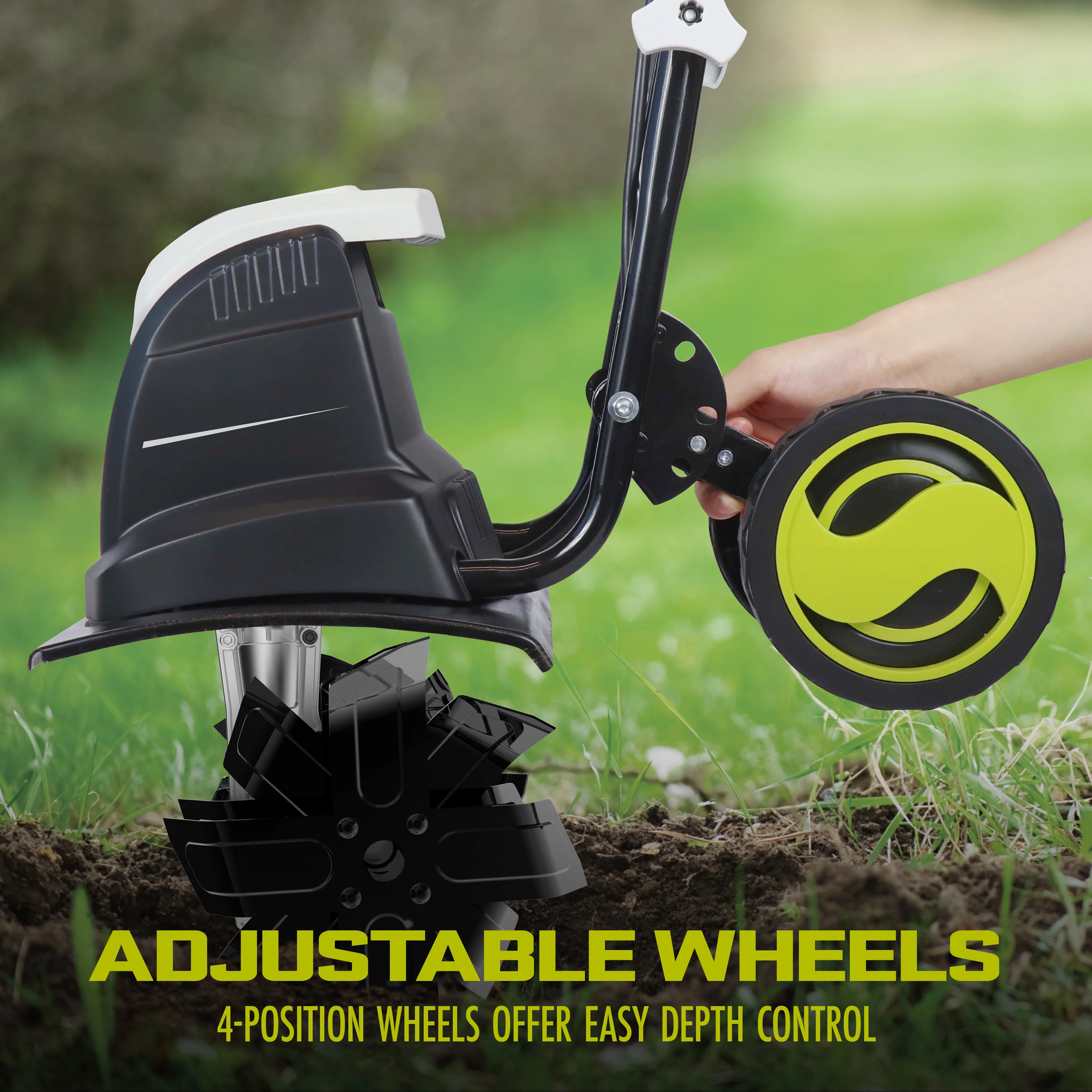 Sun Joe Electric Tiller + Cultivator | 15.7-inch | 15-Amp | 4-Position Height Adjustment - Image 5