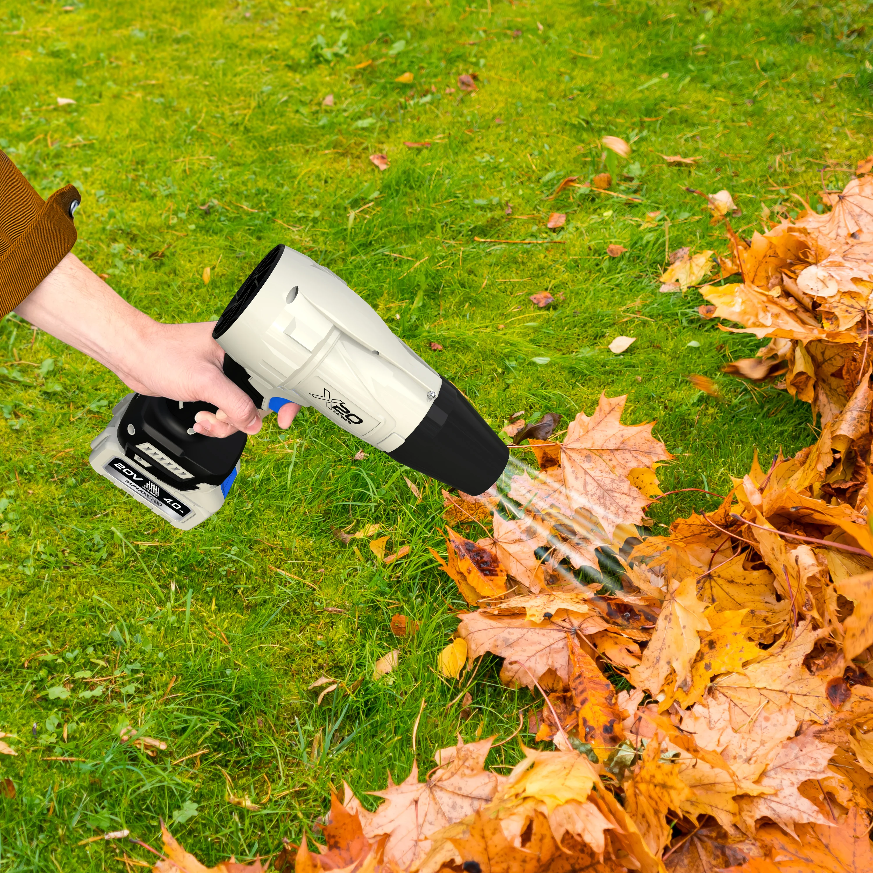 Sun Joe 20-Volt ECOSHARP Cordless X20 StormJet Handheld Turbo Blower | 40 CFM | W/ 2 x 4.0-Ah Batteries + Charger - Image 10